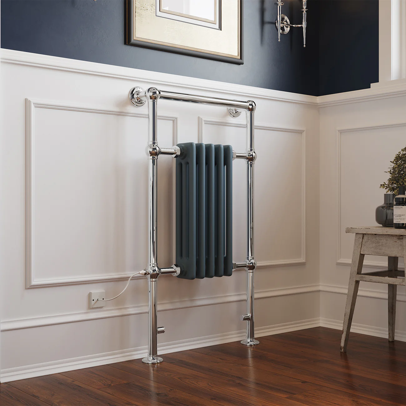 Adisham - Anthracite Traditional Electric Towel Rail H963mm x W538mm 400w Standard - Image 2