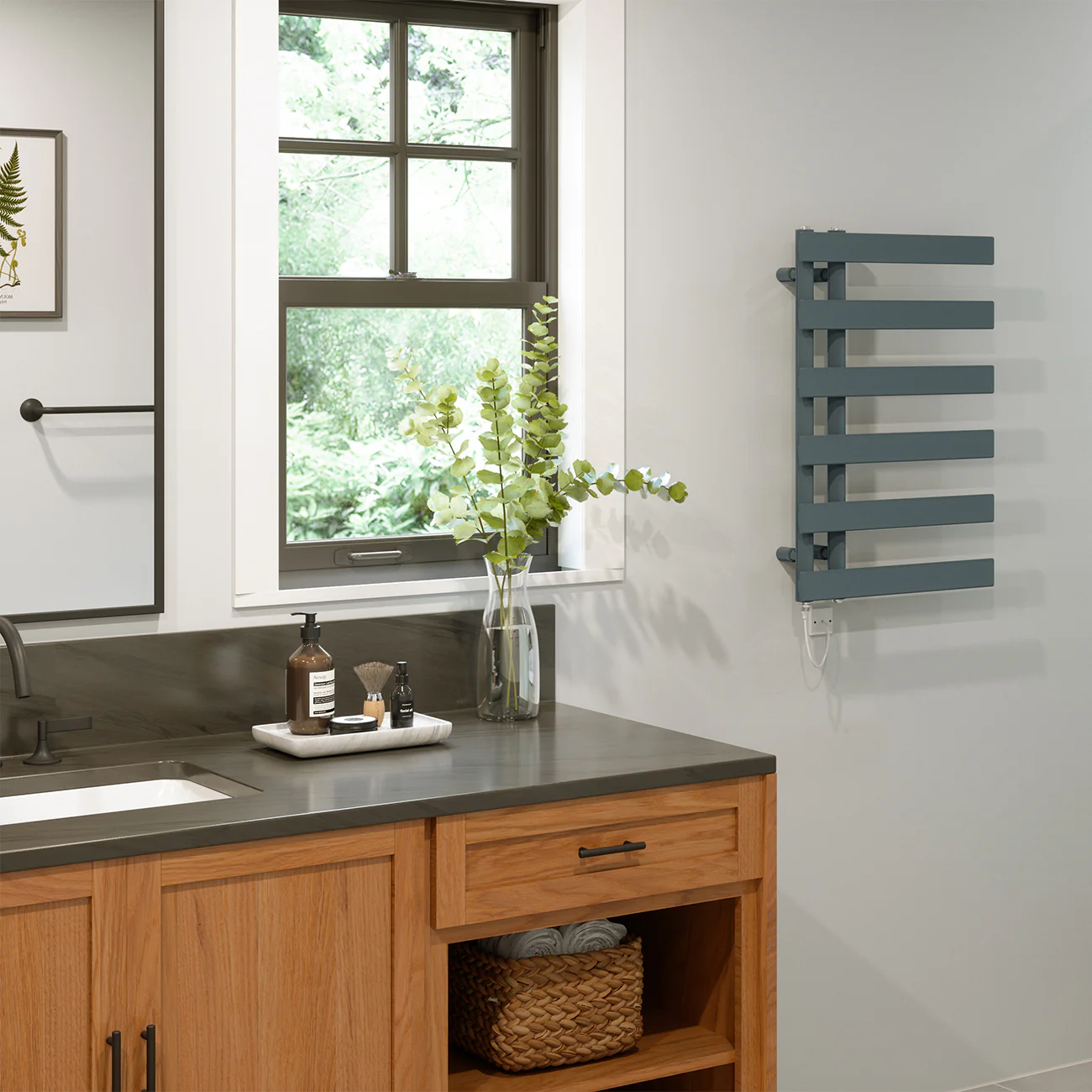 Agar - Anthracite Electric Towel Rail H748mm x W500mm 300w Standard - Image 3