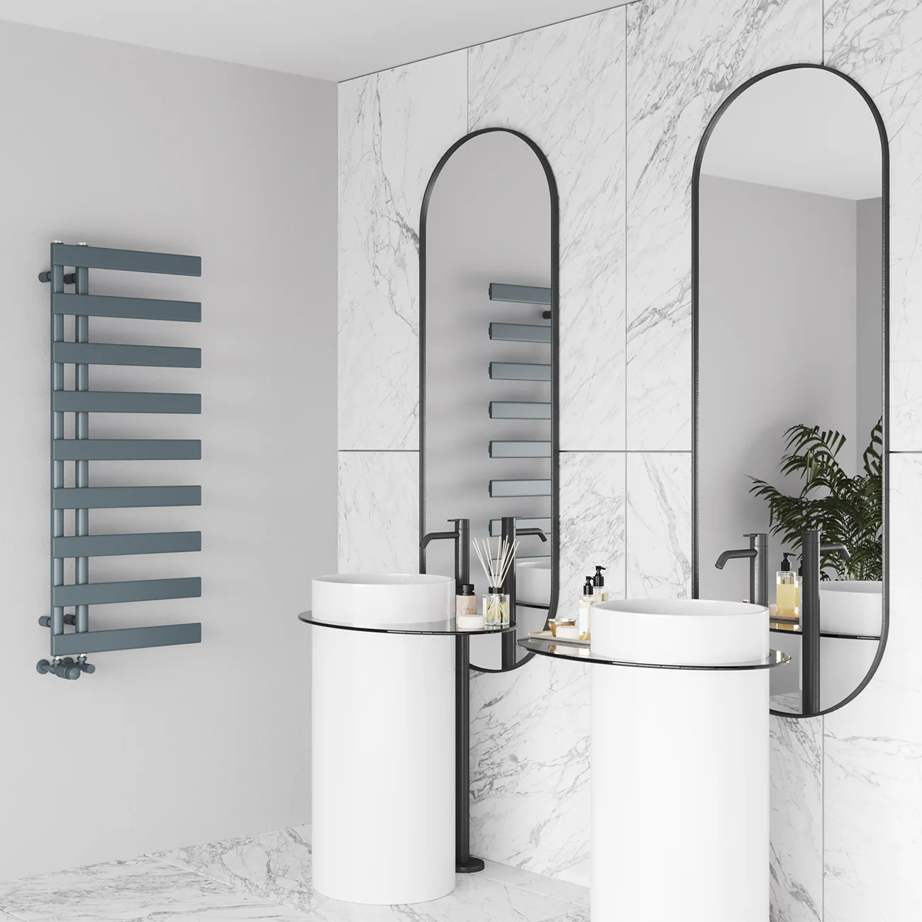 Agar - Anthracite Towel Radiator - H1156mm x W500mm - Image 3