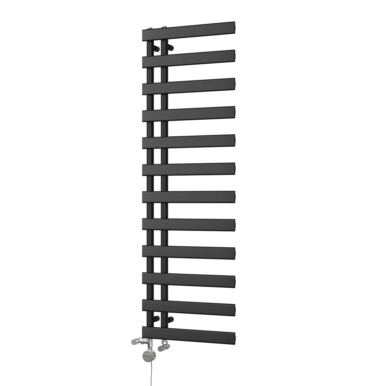 Agar - Black Dual Fuel Towel Rail H1564mm x W500mm Thermostatic - Image 2