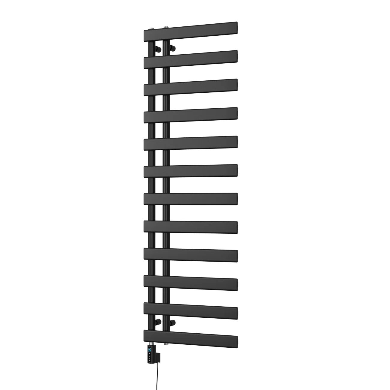 Agar - Black Electric Towel Rail H1564mm x W500mm 600w Thermostatic WIFI - Image 2
