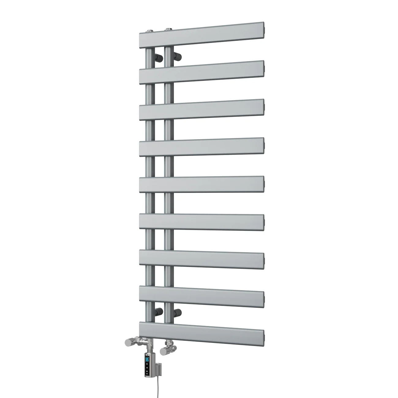Agar - Silver Dual Fuel Towel Rail H1156mm x W500mm Thermostatic WIFI - Image 2