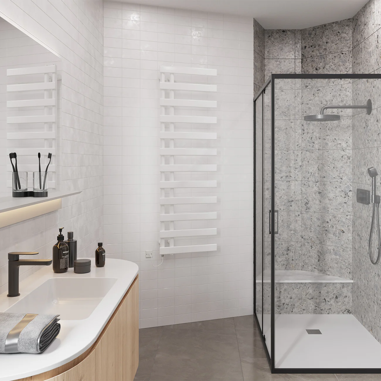 Agar - White Electric Towel Rail H1564mm x W500mm 600w Standard - Image 3