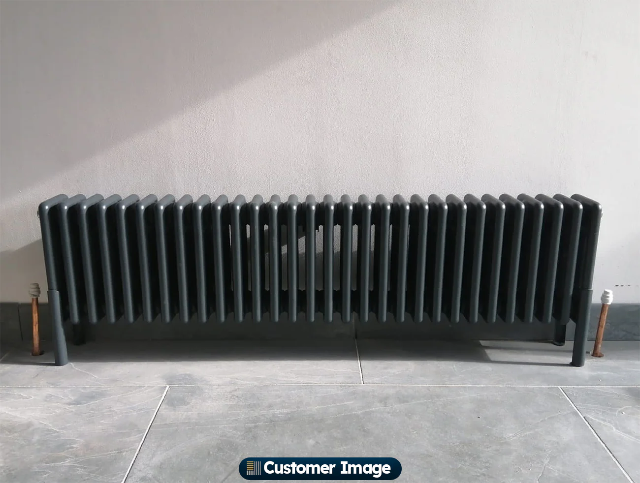 Alpha - Anthracite Column Radiator H300mm x W1340mm 4 Column - Feet Included - Image 7