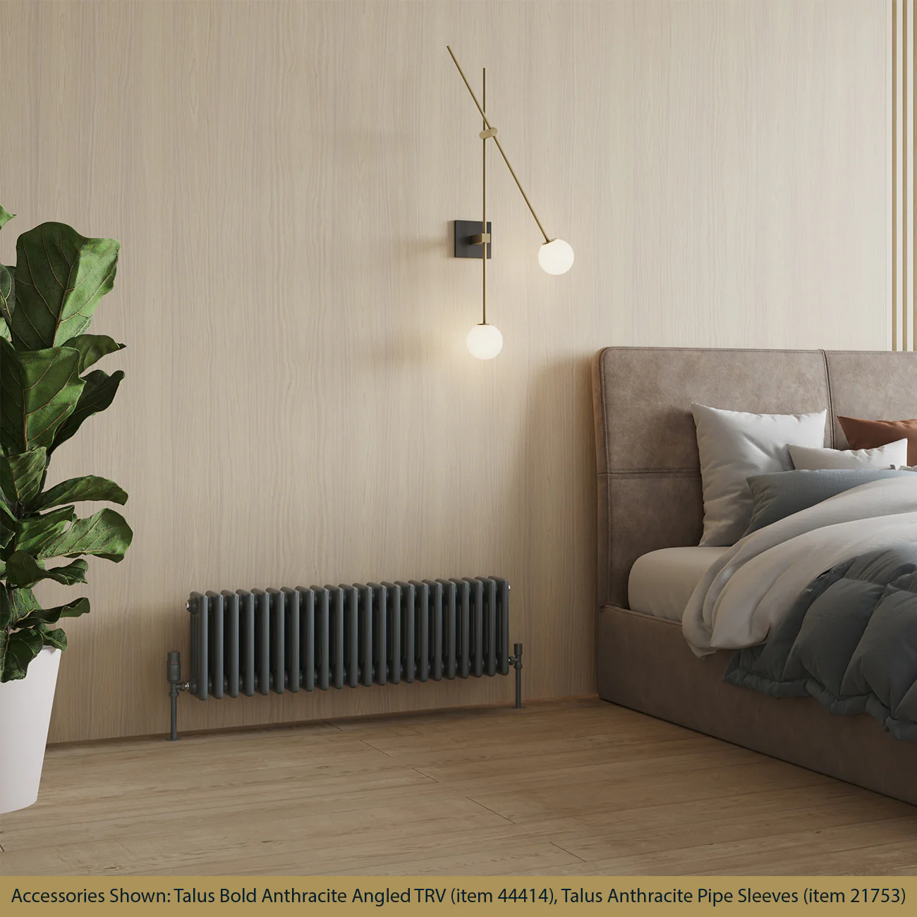 Alpha - Anthracite Column Radiator H300mm x W988mm 4 Column - Feet Included - Image 2