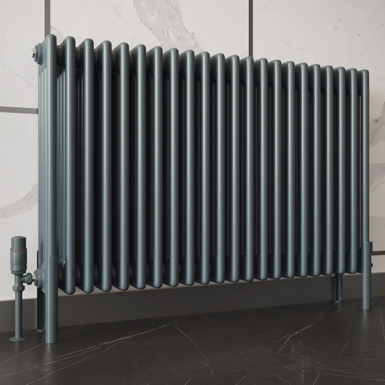 Alpha - Anthracite Column Radiator H500mm x W1164mm 4 Column - Feet Included - Image 5