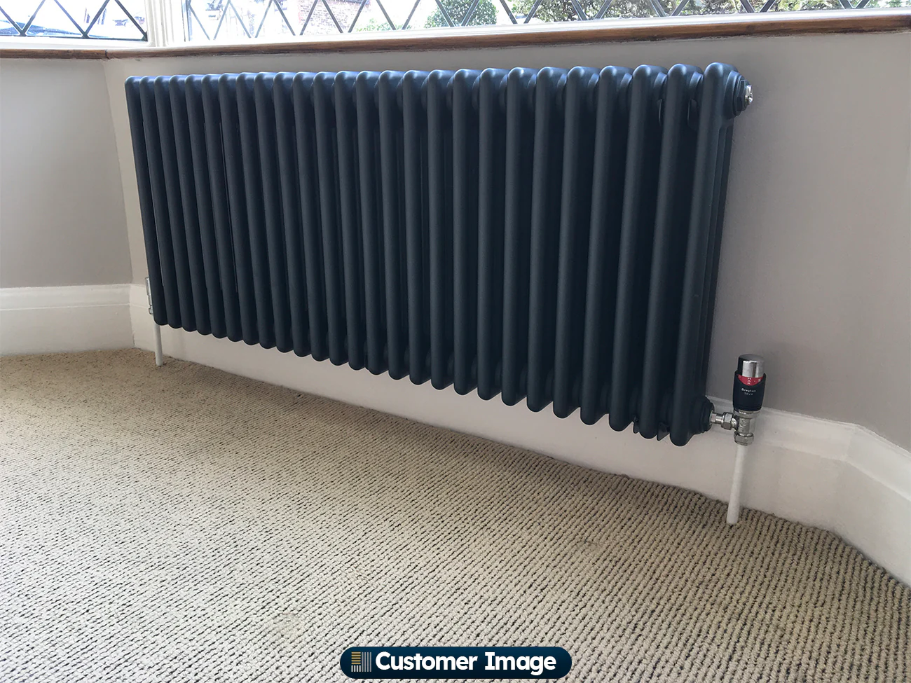 Alpha - Anthracite Column Radiator H500mm x W1177mm 3 Column - Feet Included - Image 7