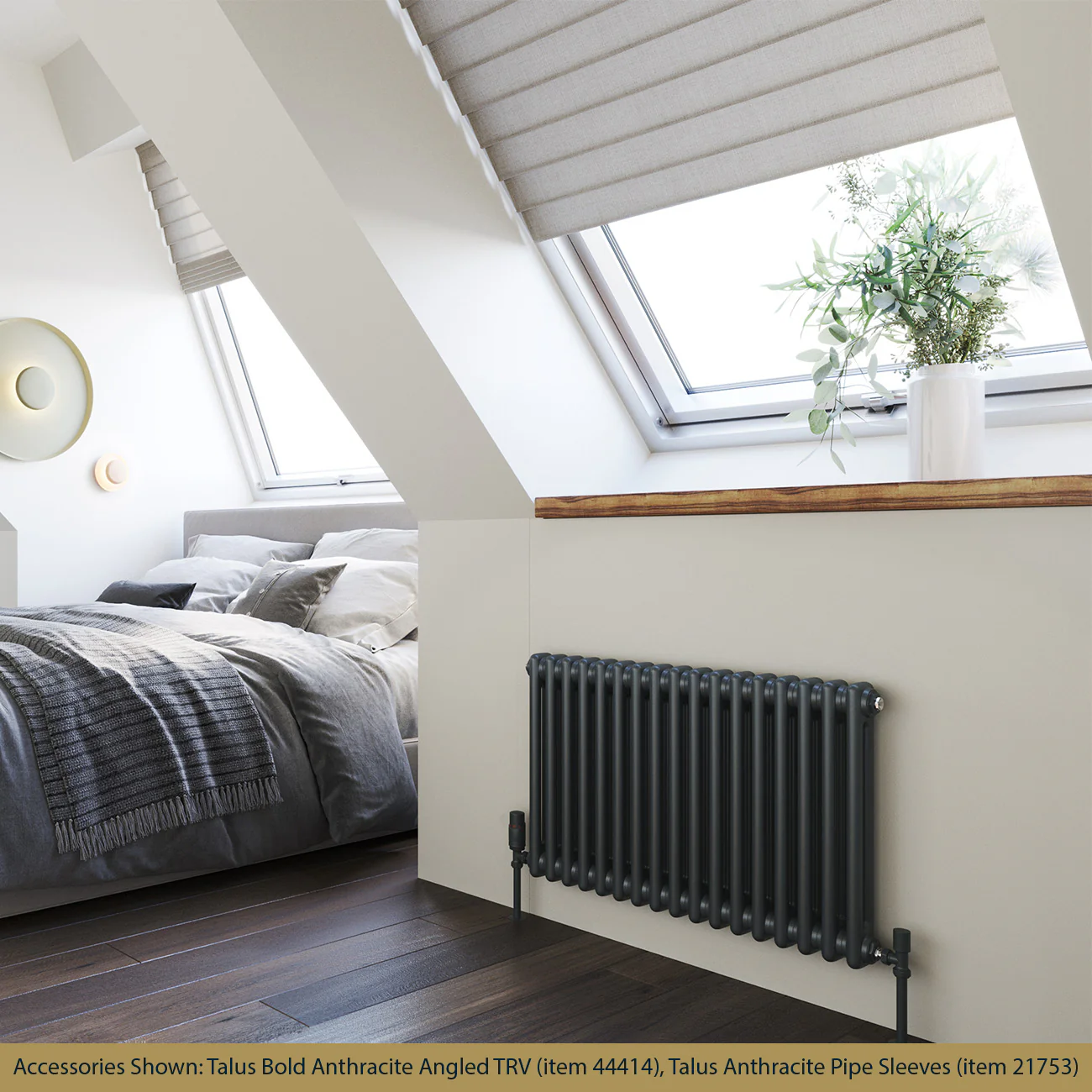 Alpha - Anthracite Column Radiator H500mm x W768mm 2 Column - Feet Included - Image 2