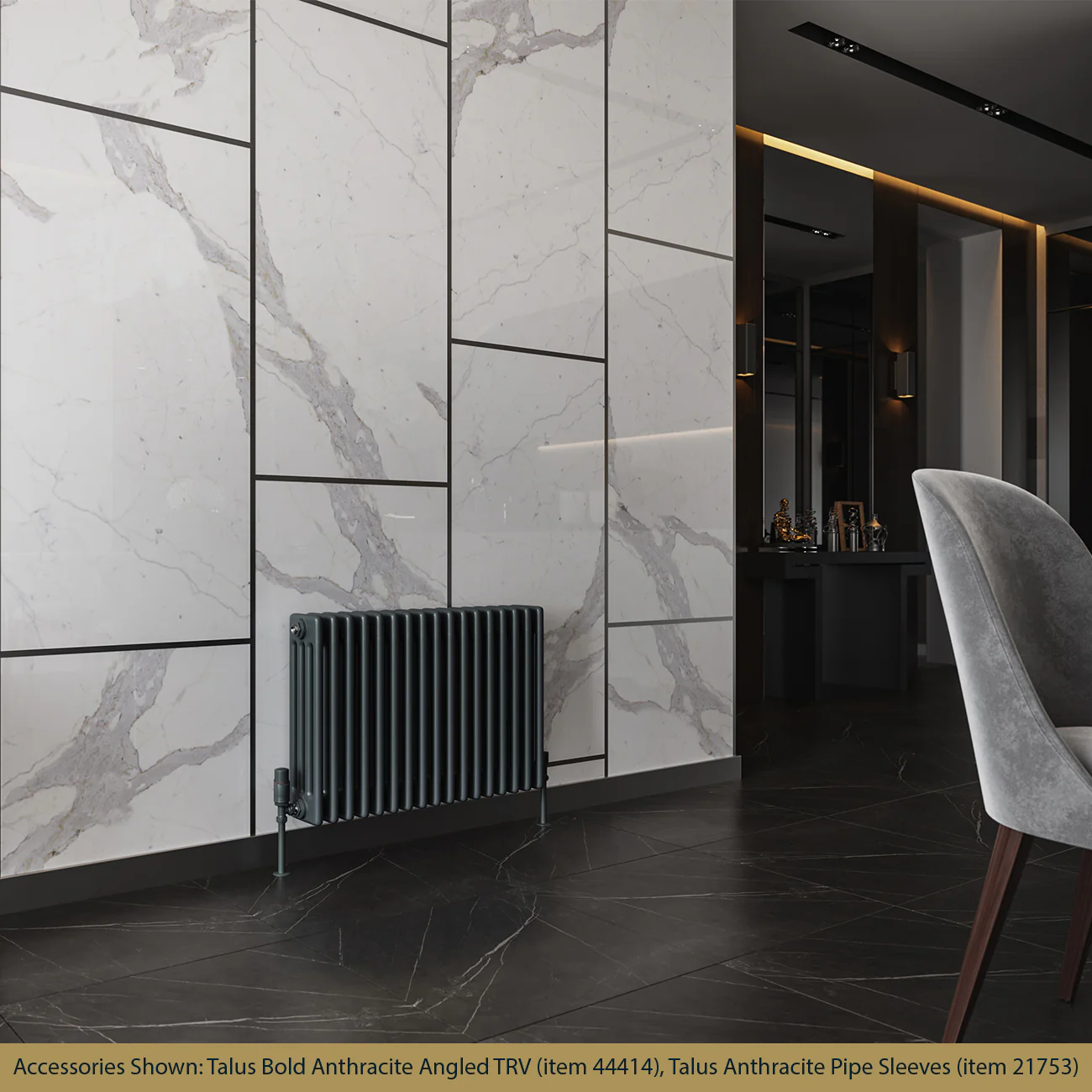 Alpha - Anthracite Column Radiator H500mm x W768mm 4 Column - Image 2