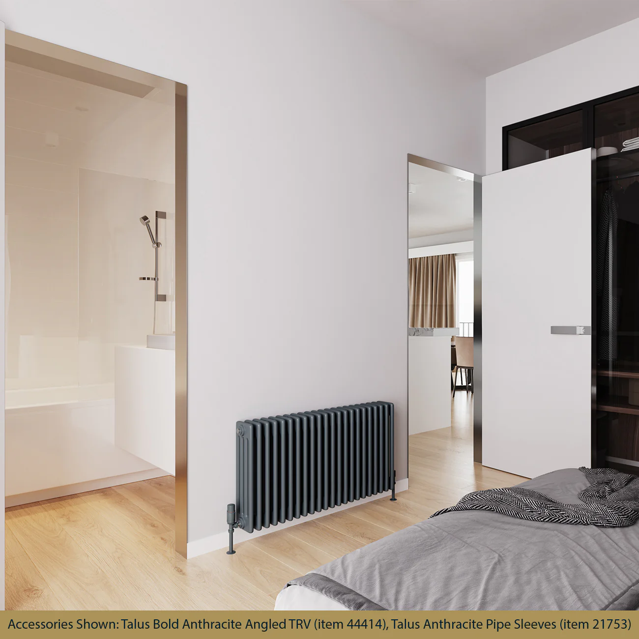 Alpha - Anthracite Column Radiator H500mm x W988mm 4 Column - Image 2