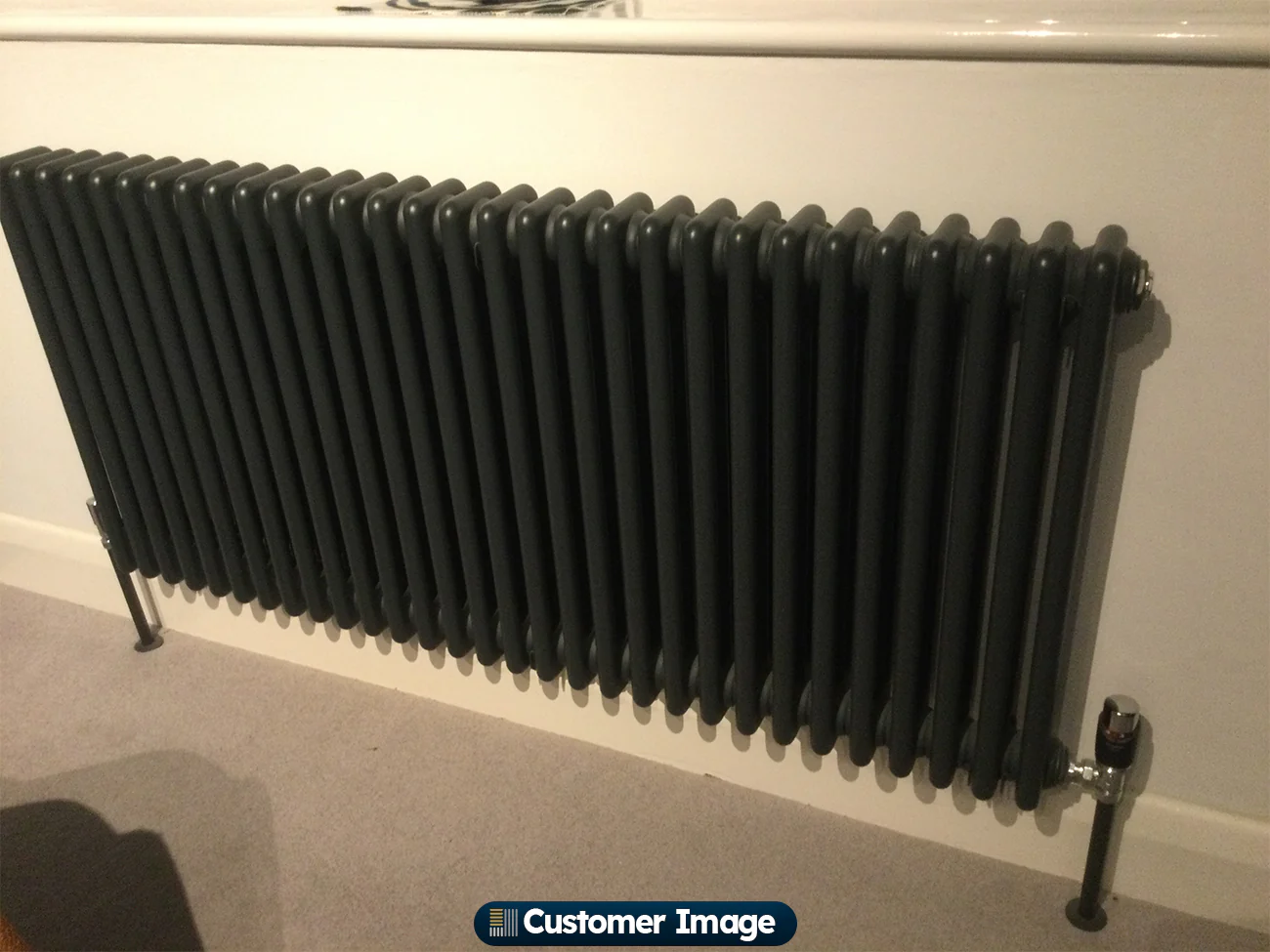 Alpha - Anthracite Column Radiator H600mm x W1355mm 3 Column - Feet Included - Image 7