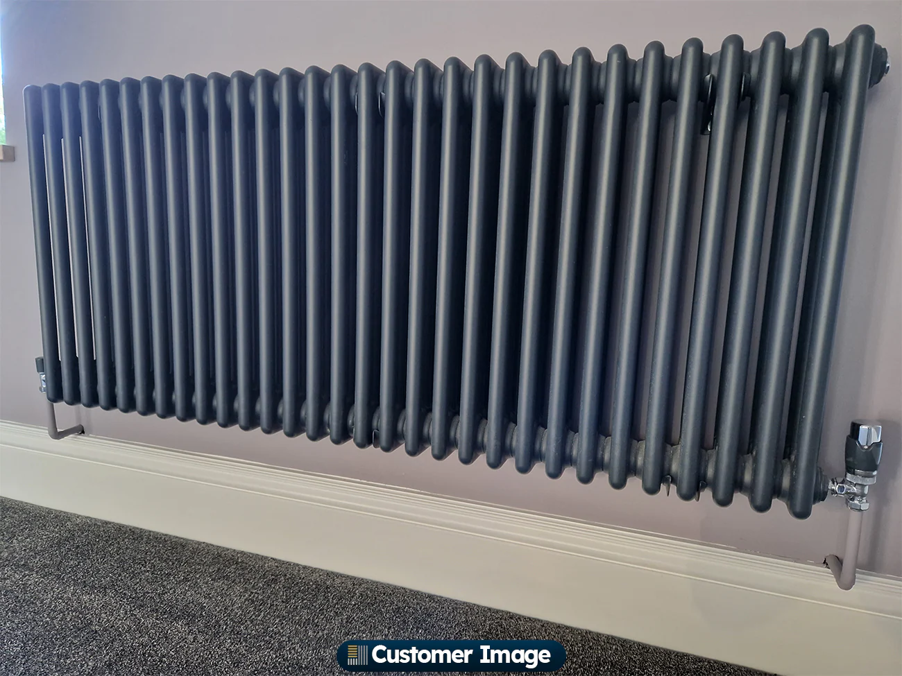 Alpha - Anthracite Column Radiator H600mm x W1355mm 3 Column - Feet Included - Image 8