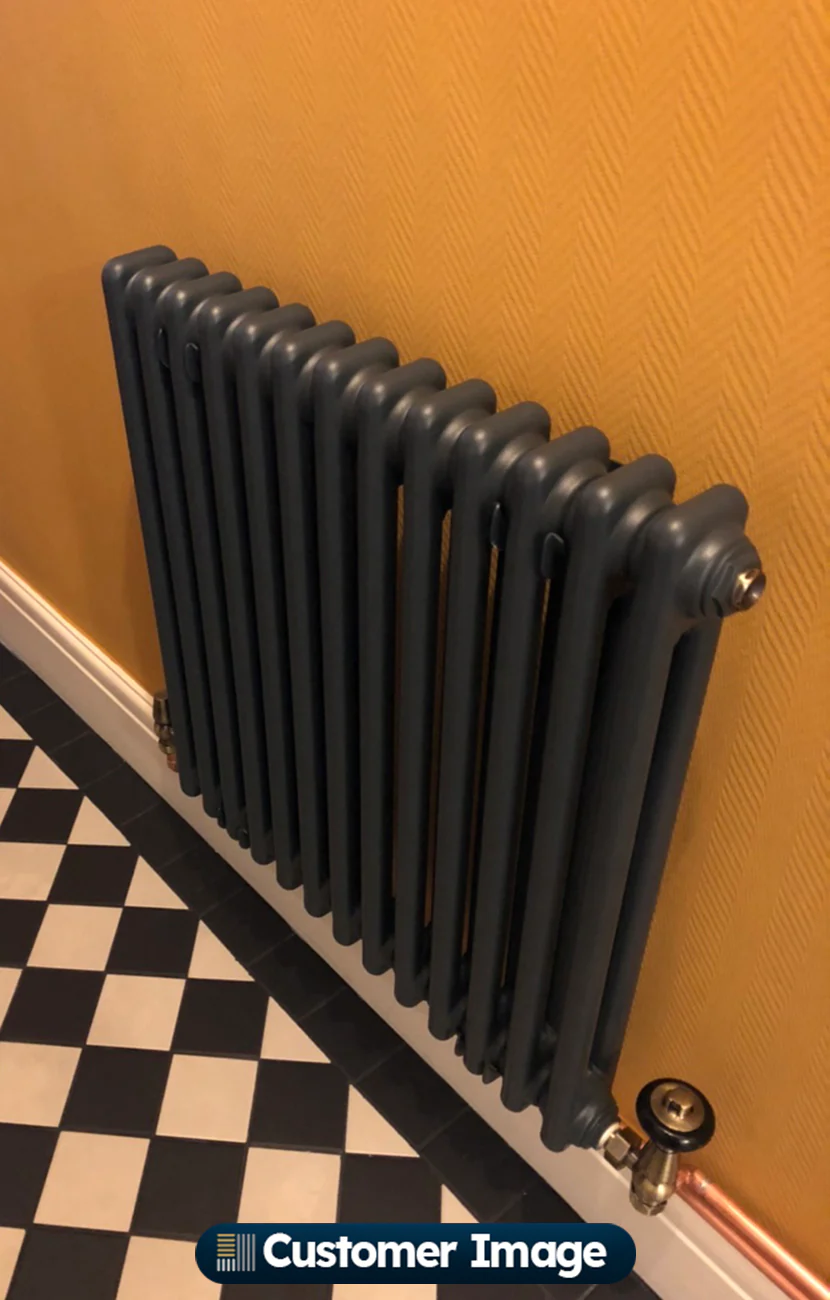 Alpha - Anthracite Column Radiator H600mm x W592mm 2 Column - Feet Included - Image 8
