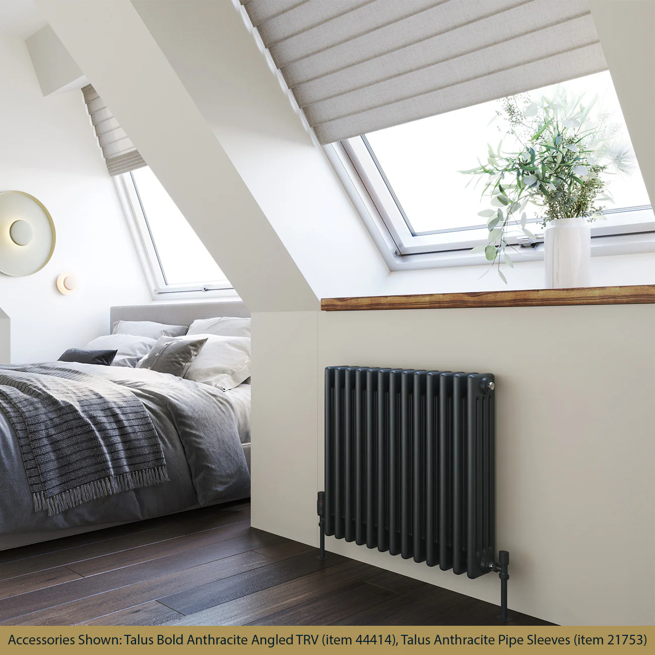 Alpha - Anthracite Column Radiator H600mm x W592mm 4 Column - Image 2