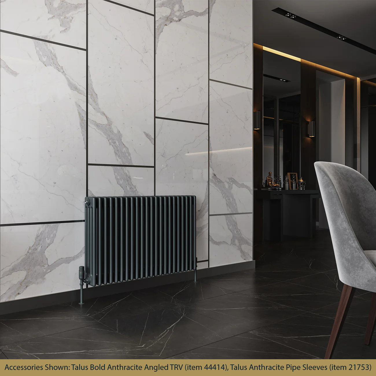 Alpha - Anthracite Column Radiator H600mm x W988mm 4 Column - Image 2
