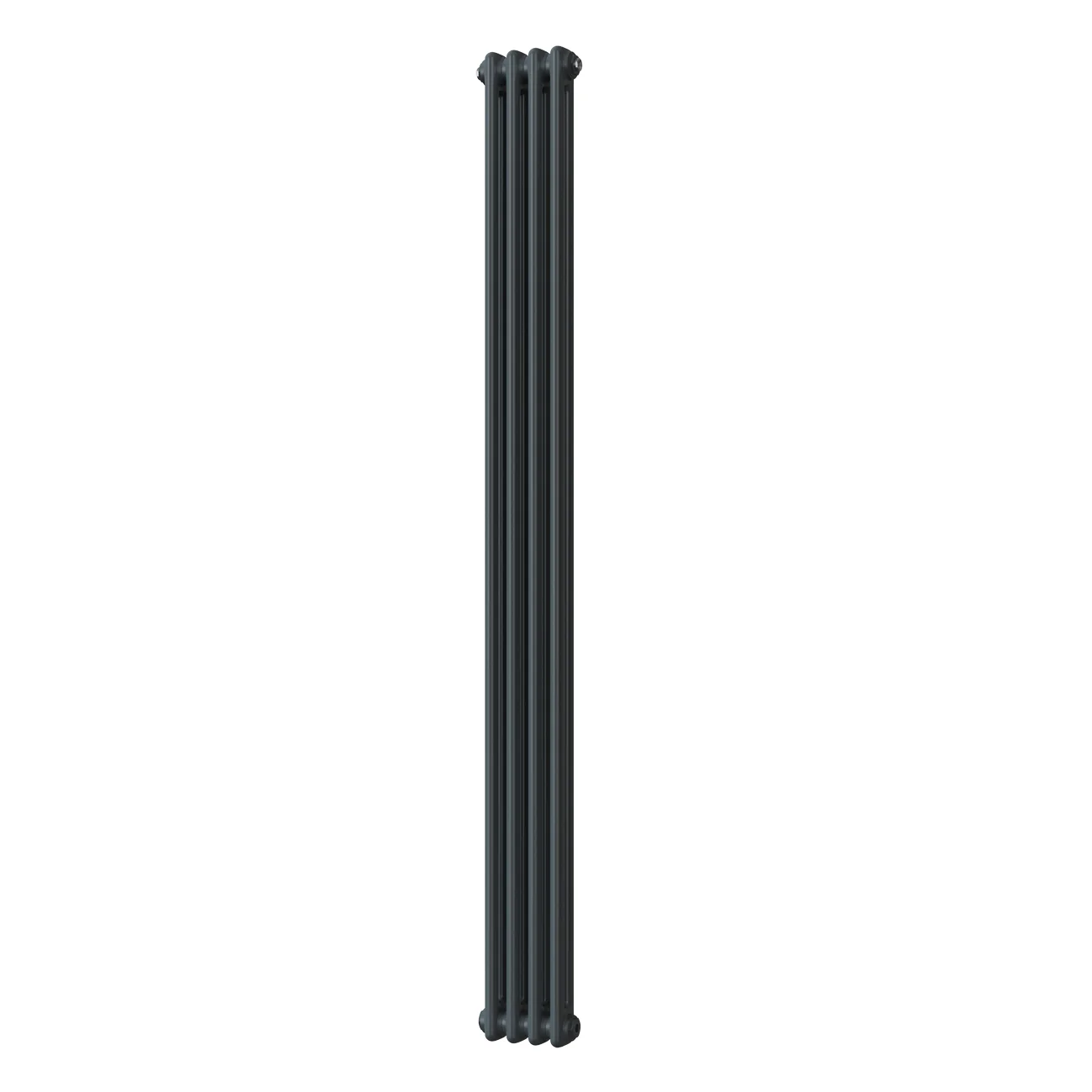 Alpha - Anthracite Vertical Column Radiator H1800mm x W196mm 2 Column - Feet Included