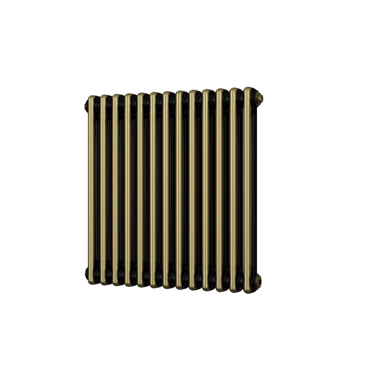 Alpha - Antique Brass Column Radiator H600mm x W592mm 2 Column