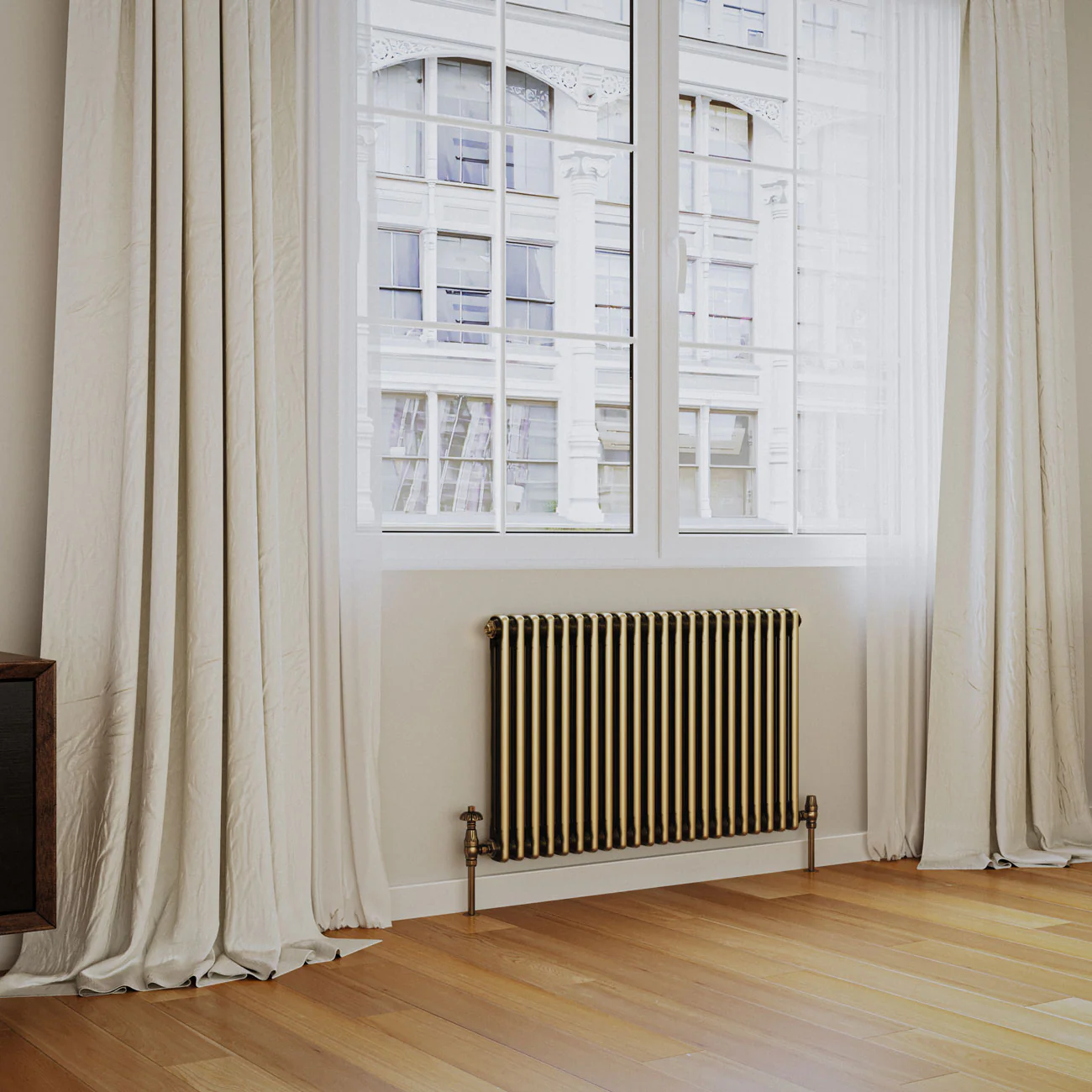 Alpha - Antique Brass Column Radiator H600mm x W988mm 2 Column - Image 2