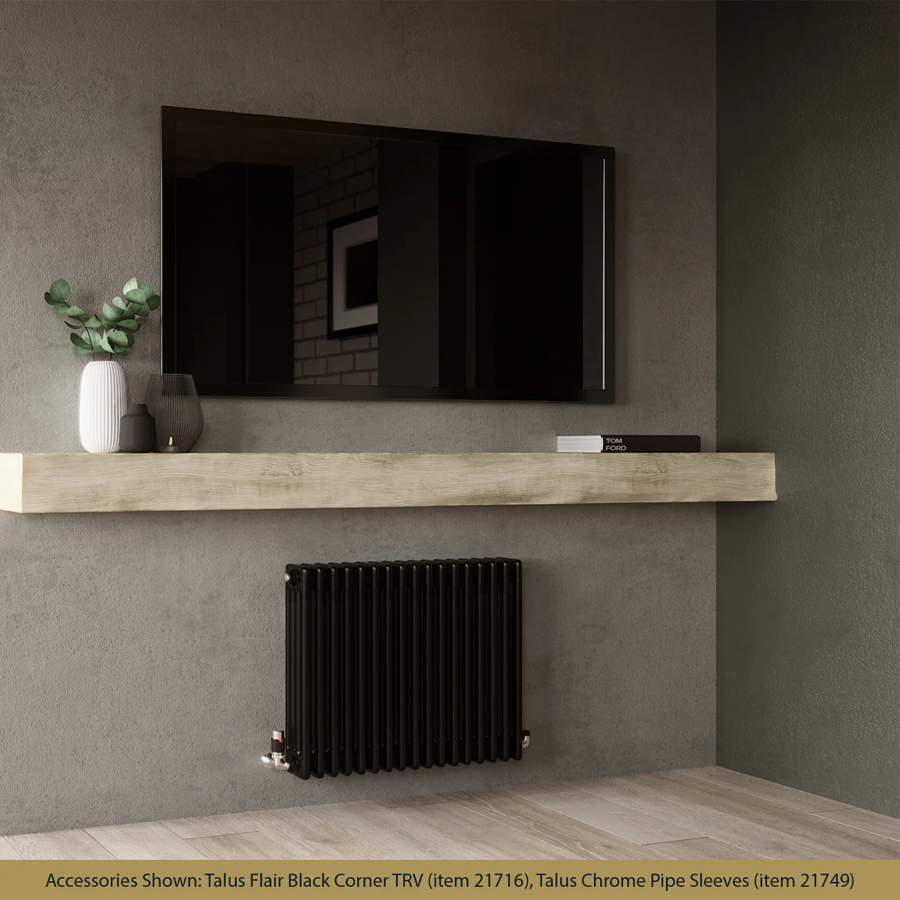 Alpha - Black Column Radiator H600mm x W768mm 4 Column - Image 2