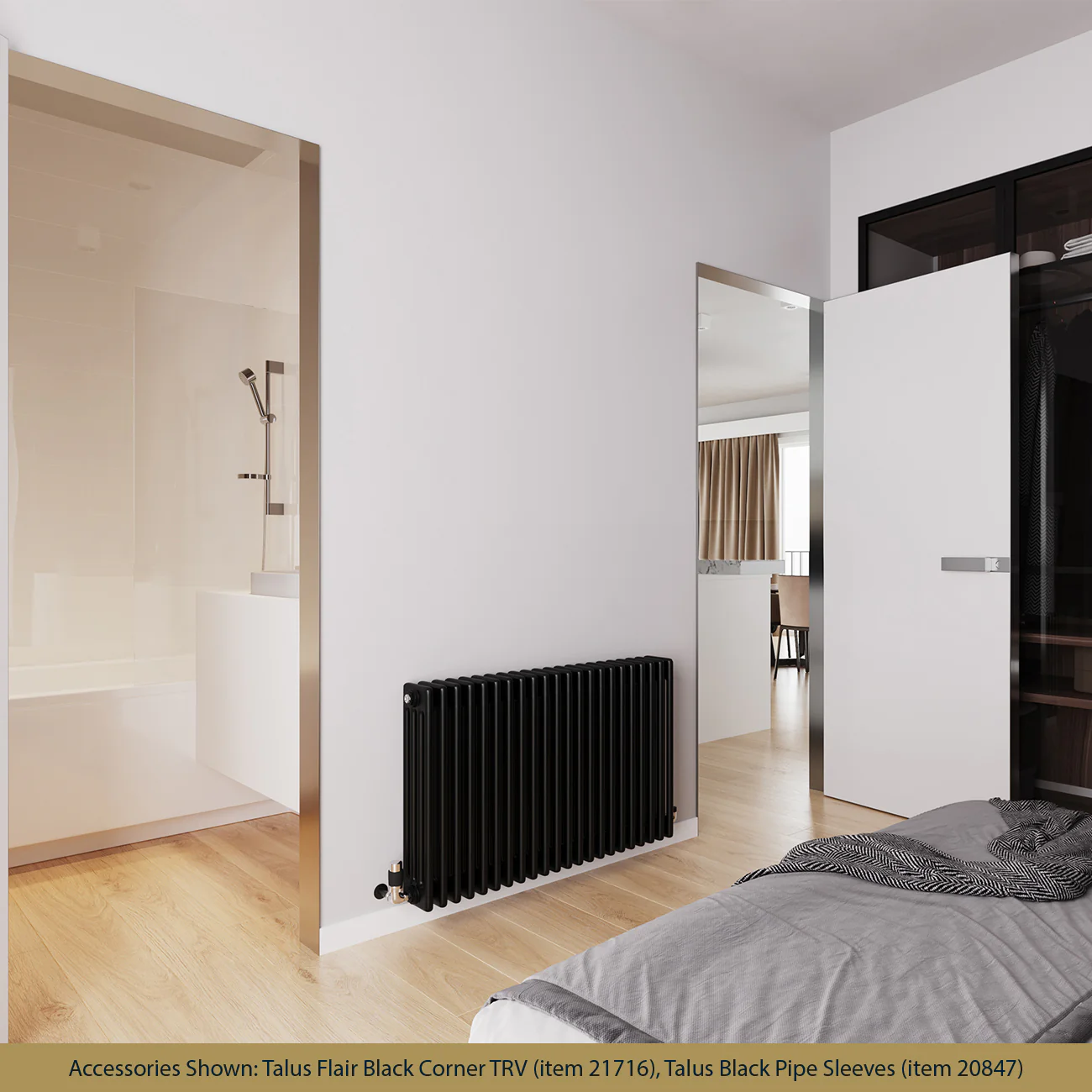 Alpha - Black Column Radiator H600mm x W988mm 4 Column - Image 2