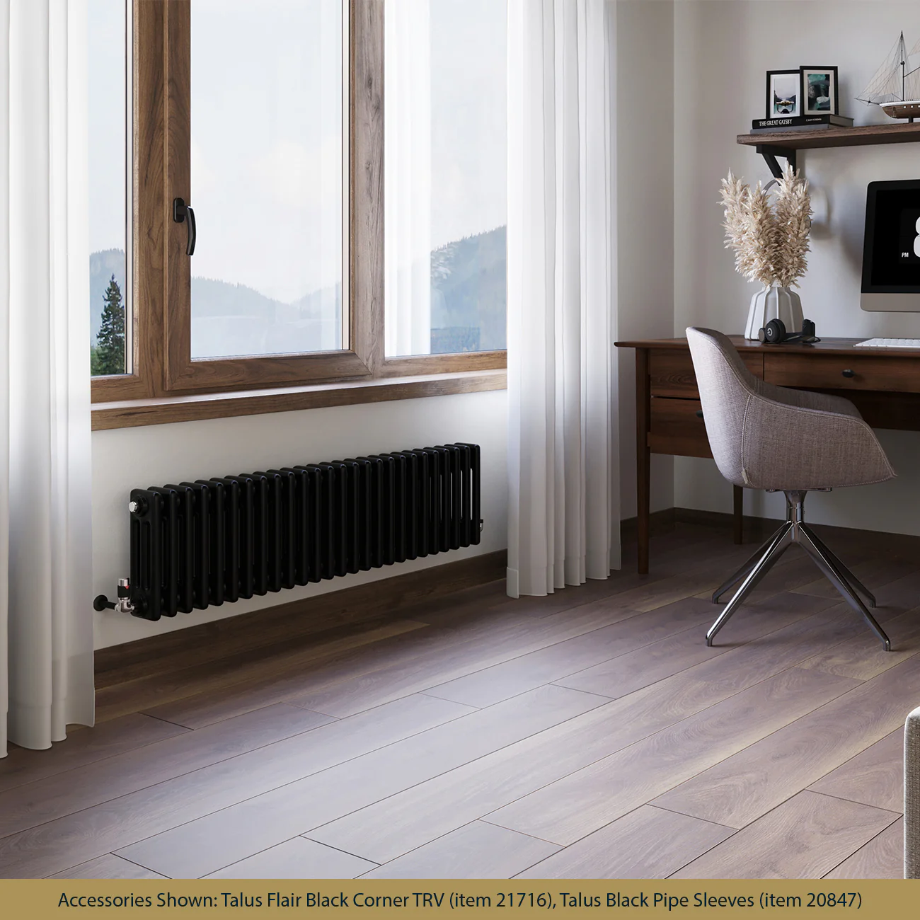 Alpha - Black Column Radiator H300mm x W1177mm 3 Column - Image 2
