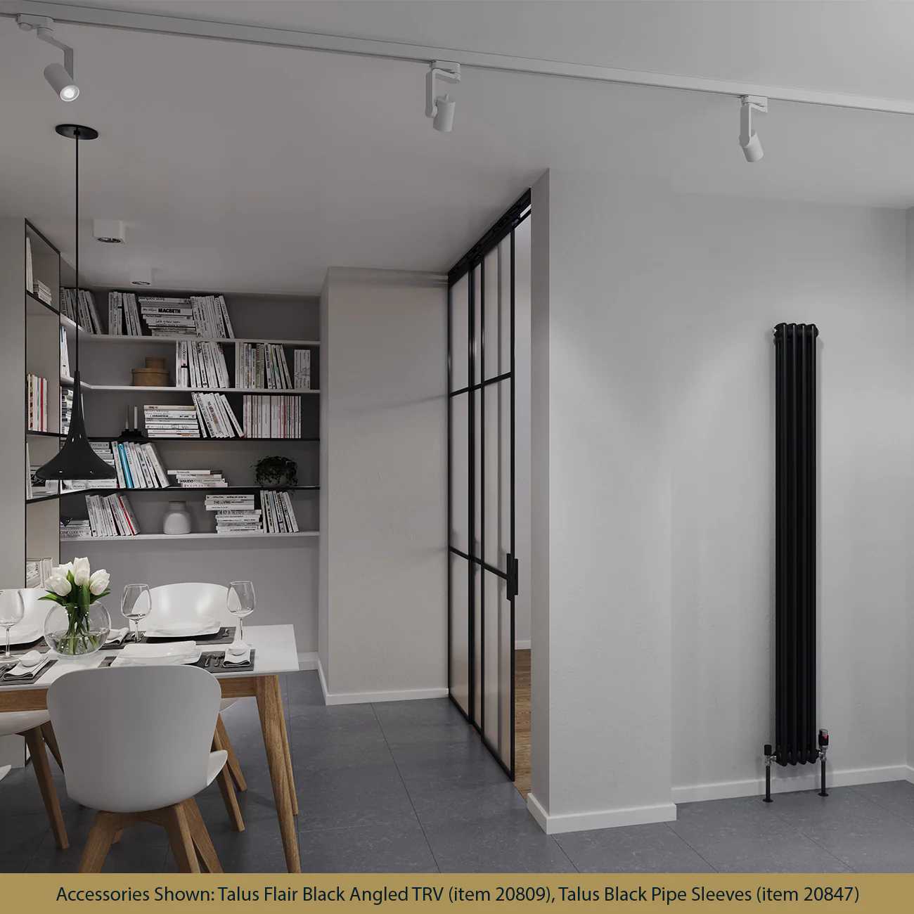 Alpha - Black Vertical Column Radiator H1800mm x W196mm 2 Column - Image 2