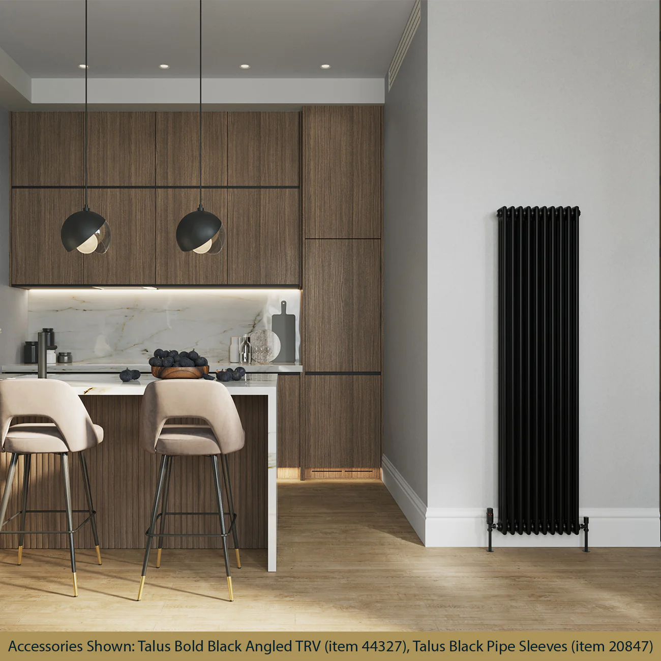 Alpha - Black Vertical Column Radiator H1800mm x W465mm 3 Column - Image 2