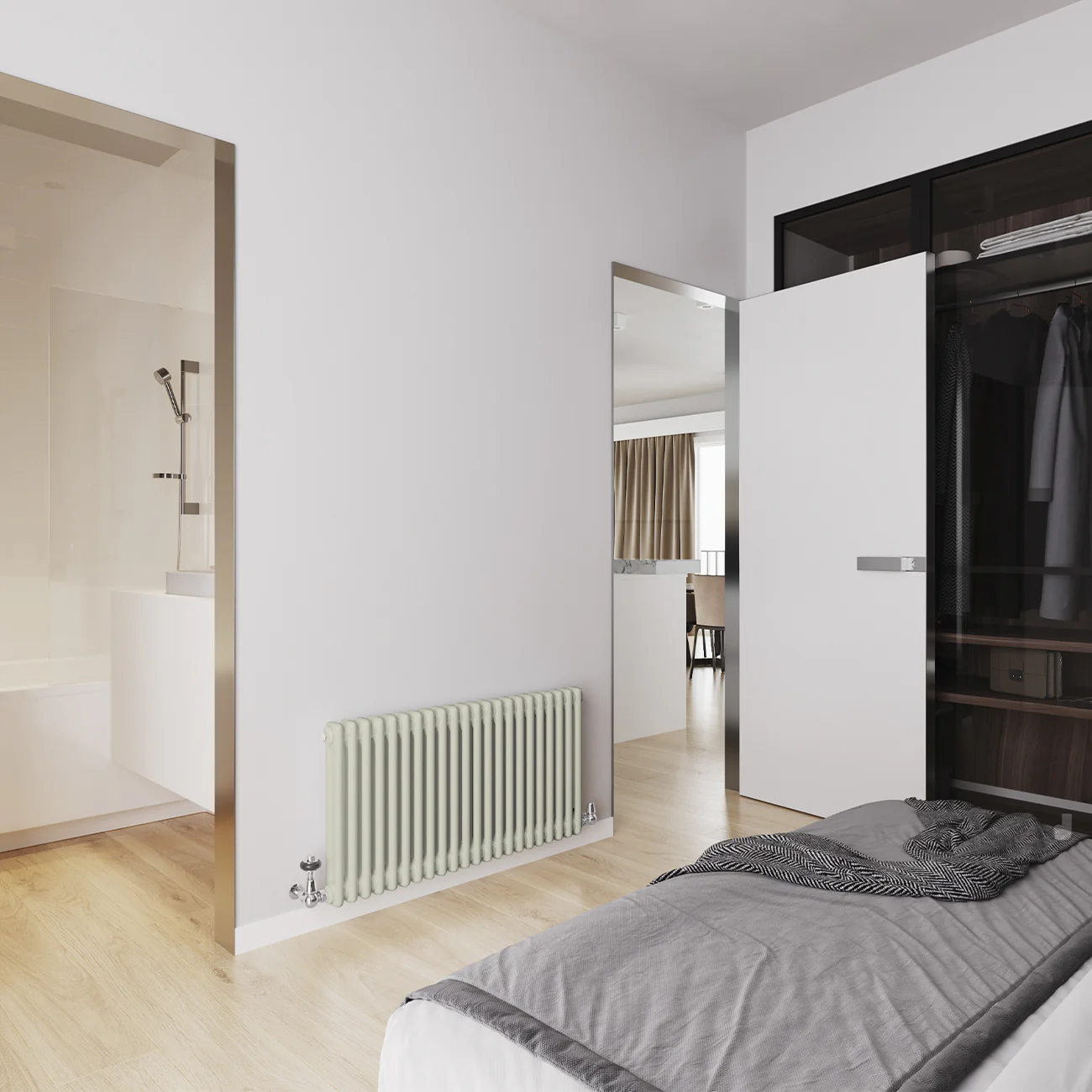 Alpha - Pebble Grey Column Radiator H500mm x W988mm 2 Column - Image 2