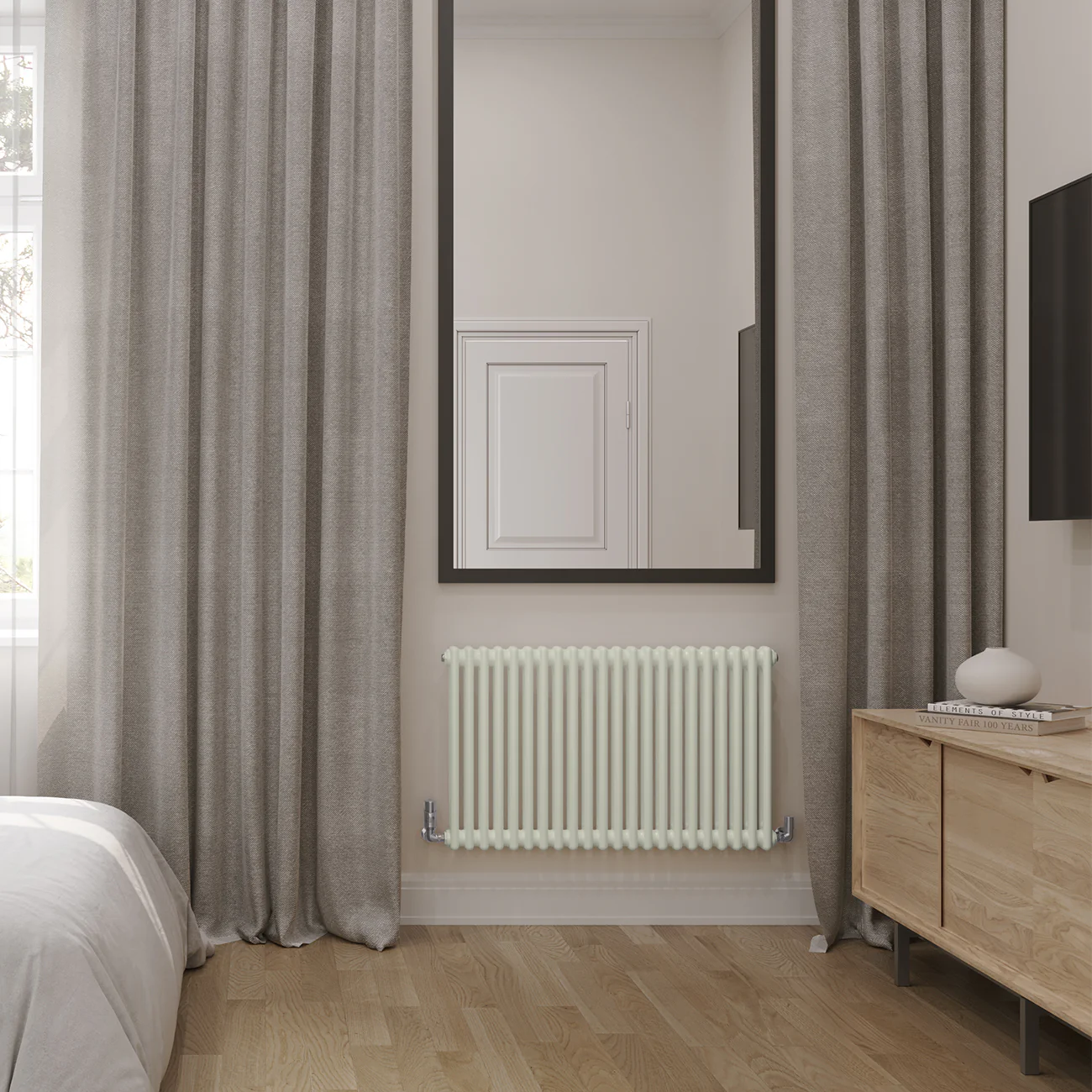 Alpha - Pebble Grey Column Radiator H600mm x W988mm 2 Column - Image 2