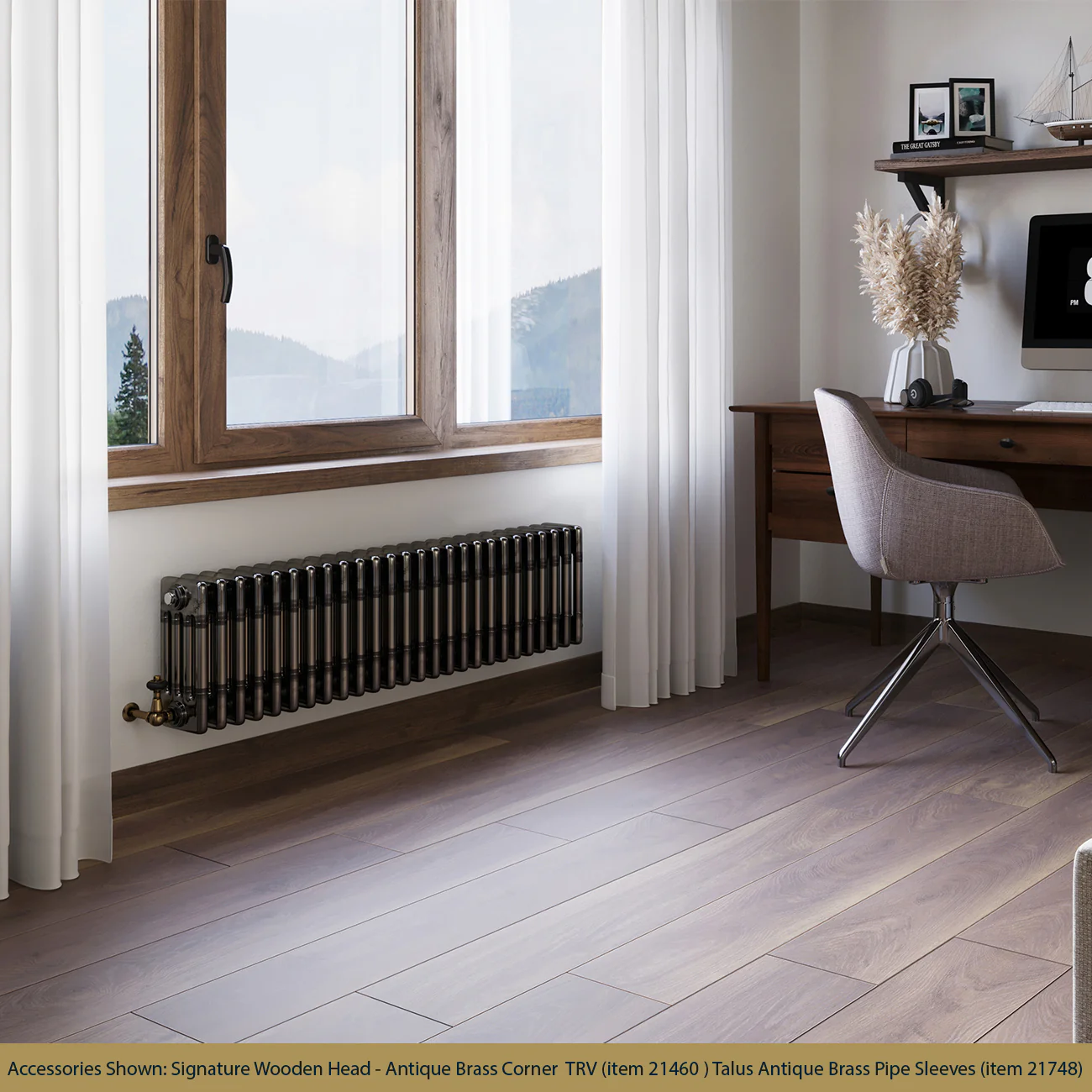 Alpha - Raw Metal Column Radiator H300mm x W1164mm 4 Column - Feet Included - Image 2