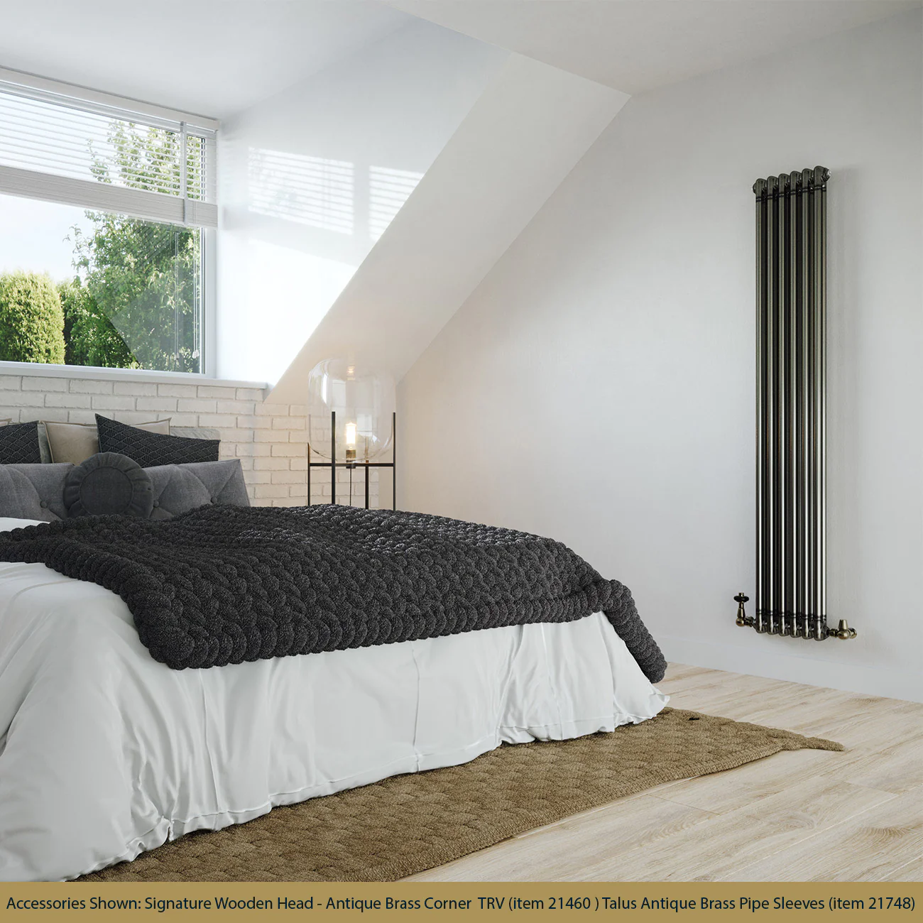 Alpha - Raw Metal Vertical Column Radiator H1800mm x W284mm 2 Column - Image 2