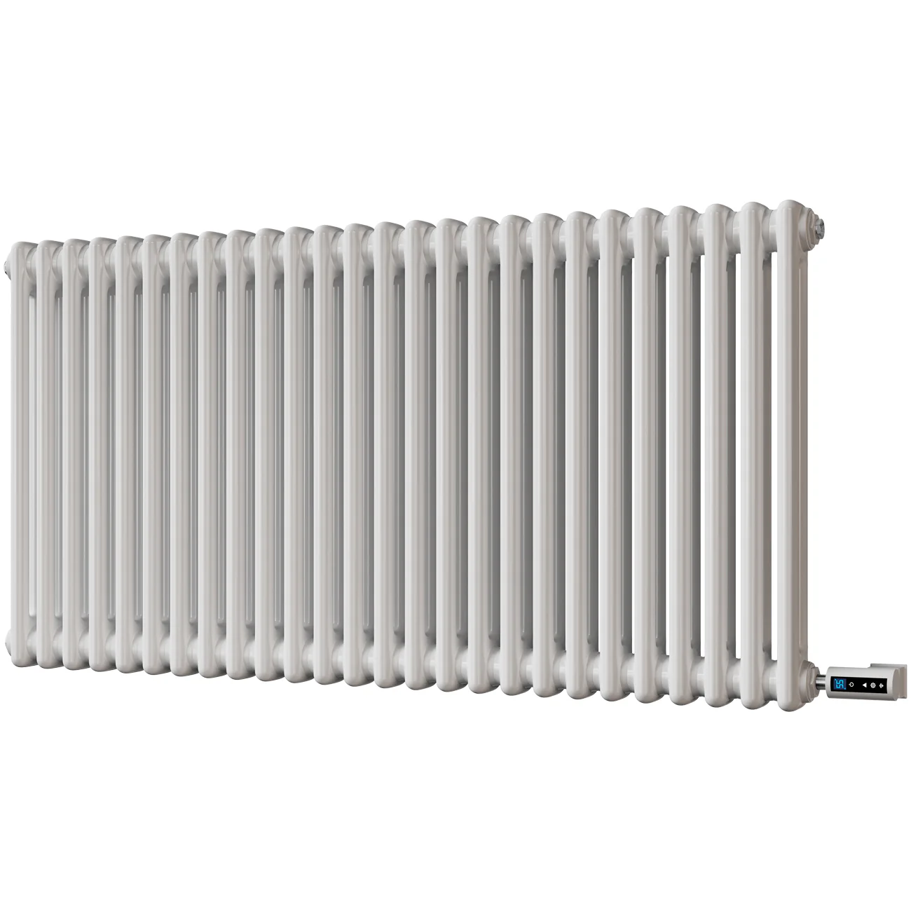 Alpha - White Column Electric Radiator H600mm x W1164mm 2 Column 1200w Thermostatic WIFI