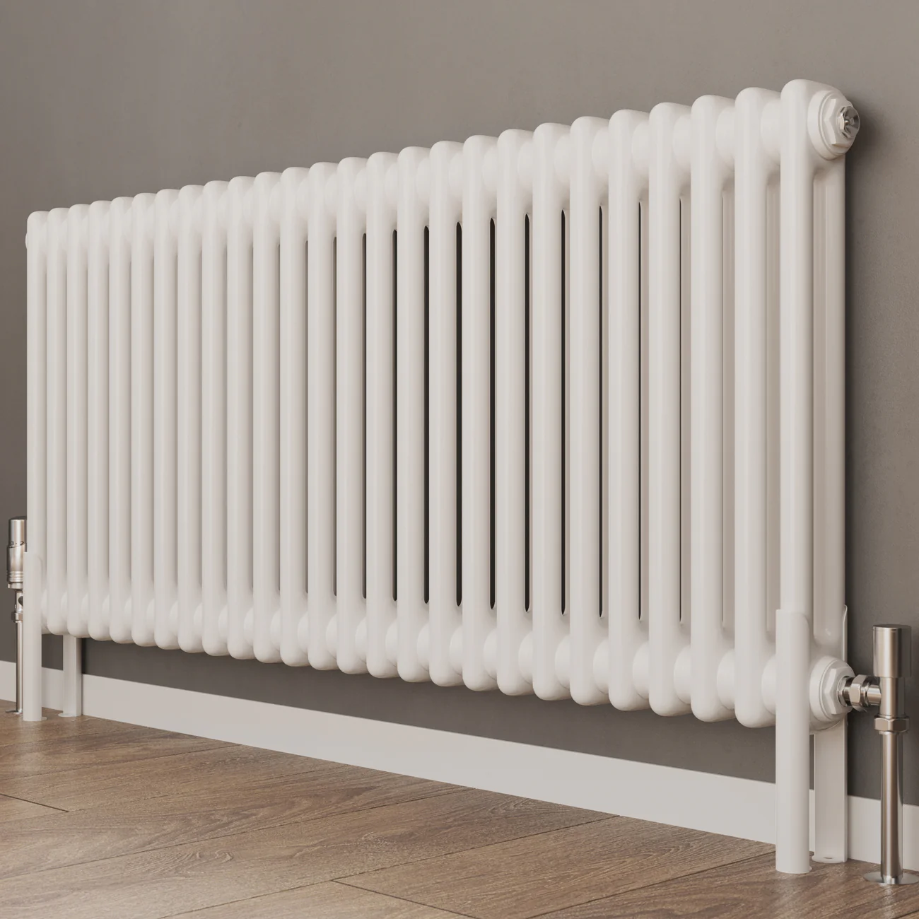 Alpha - White Column Radiator H500mm x W1164mm 2 Column - Feet Included - Feet Included - Image 5