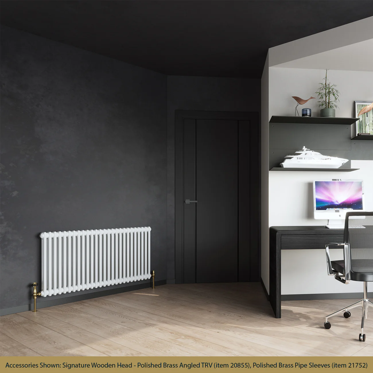 Alpha - White Column Radiator H600mm x W1164mm 2 Column - Image 2