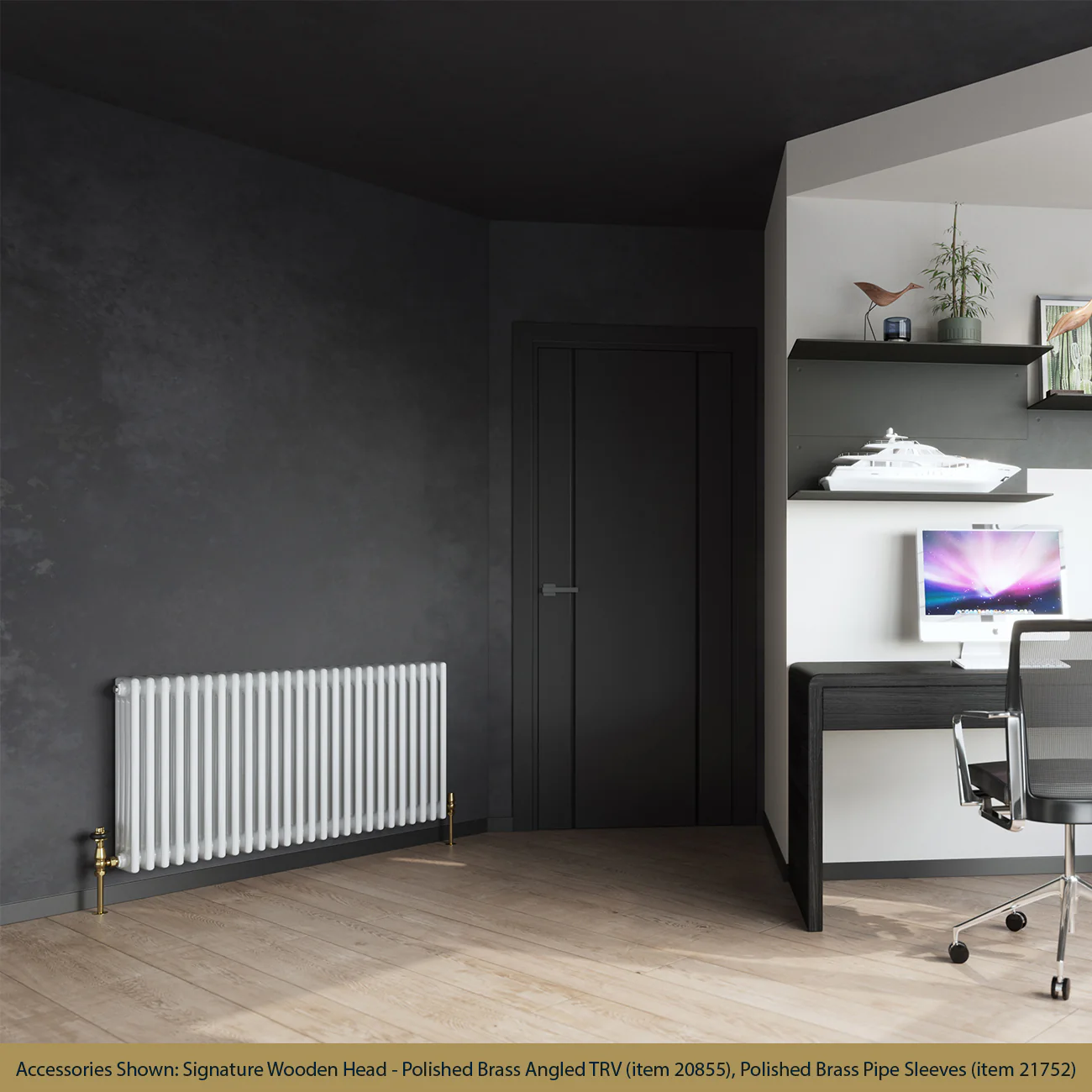 Alpha - White Column Radiator H600mm x W1164mm 4 Column - Feet Included - Image 2