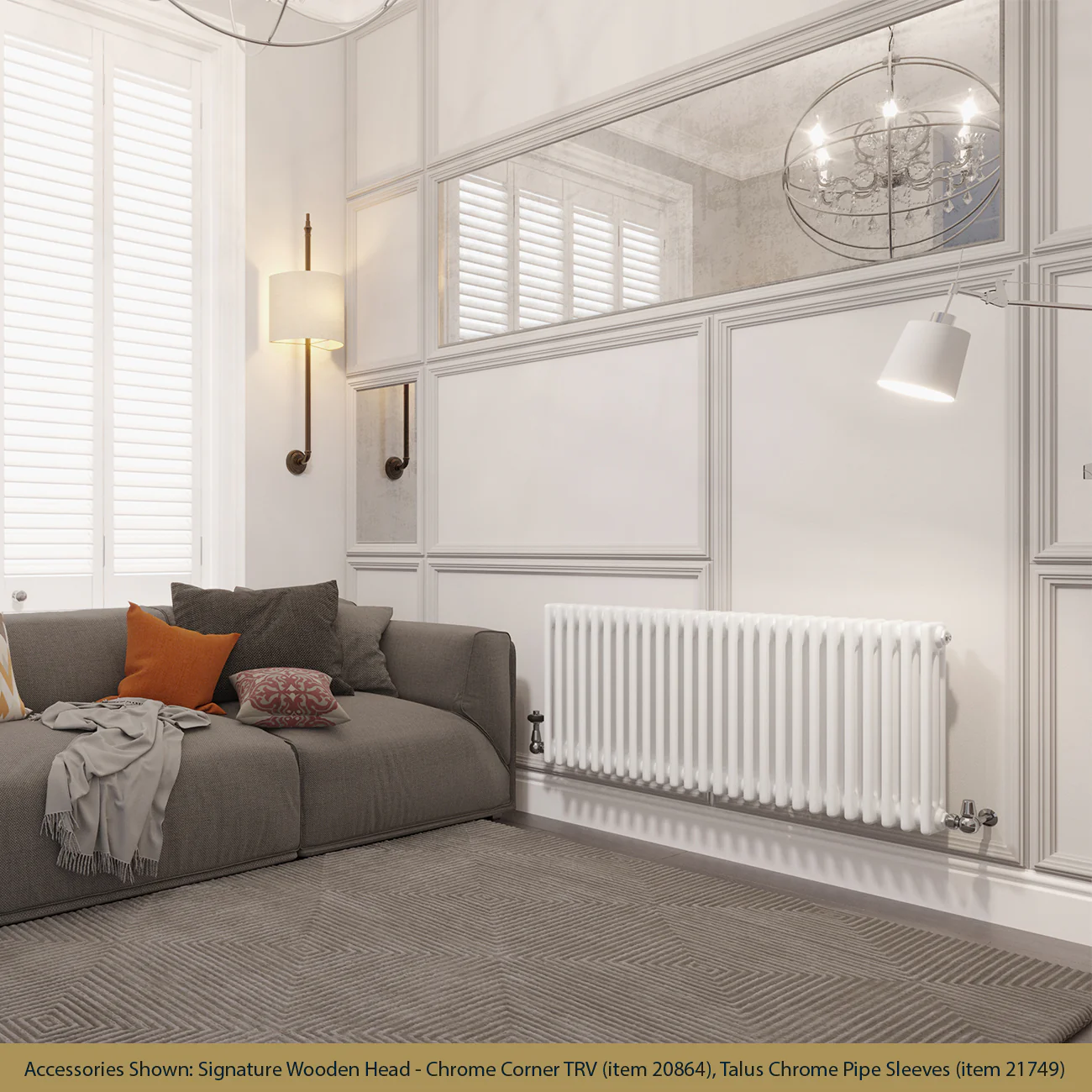 Alpha - White Column Radiator H500mm x W1177mm 3 Column - Image 2