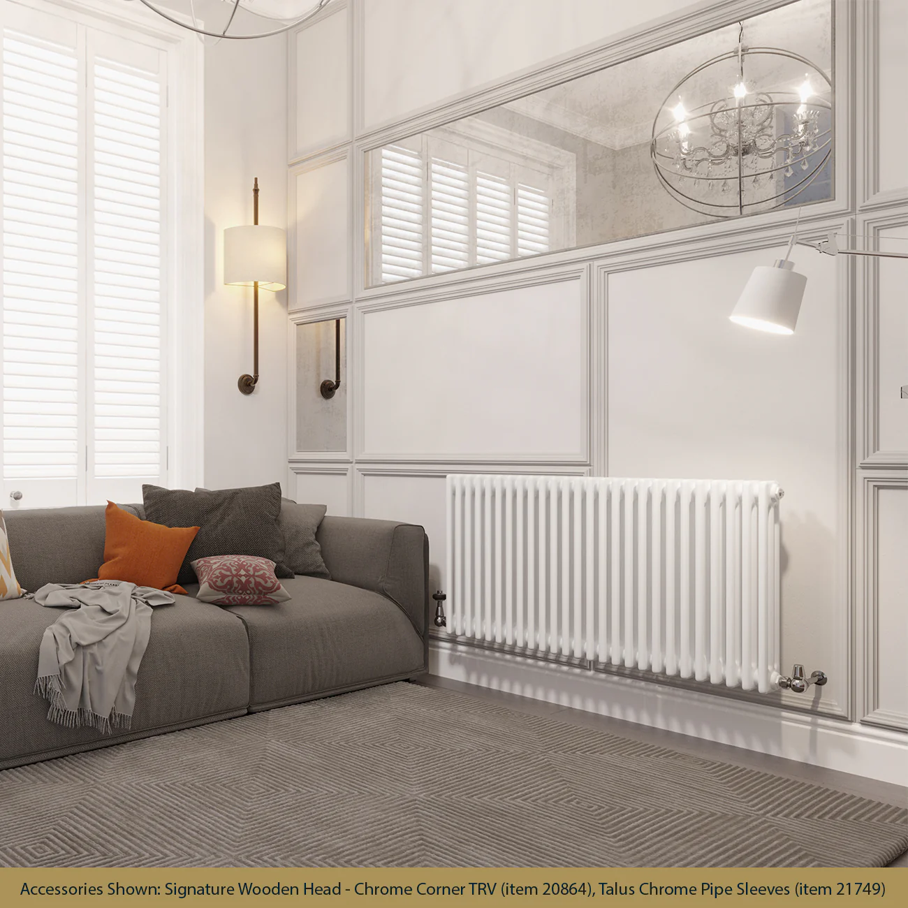 Alpha - White Column Radiator H600mm x W1177mm 3 Column - Image 2