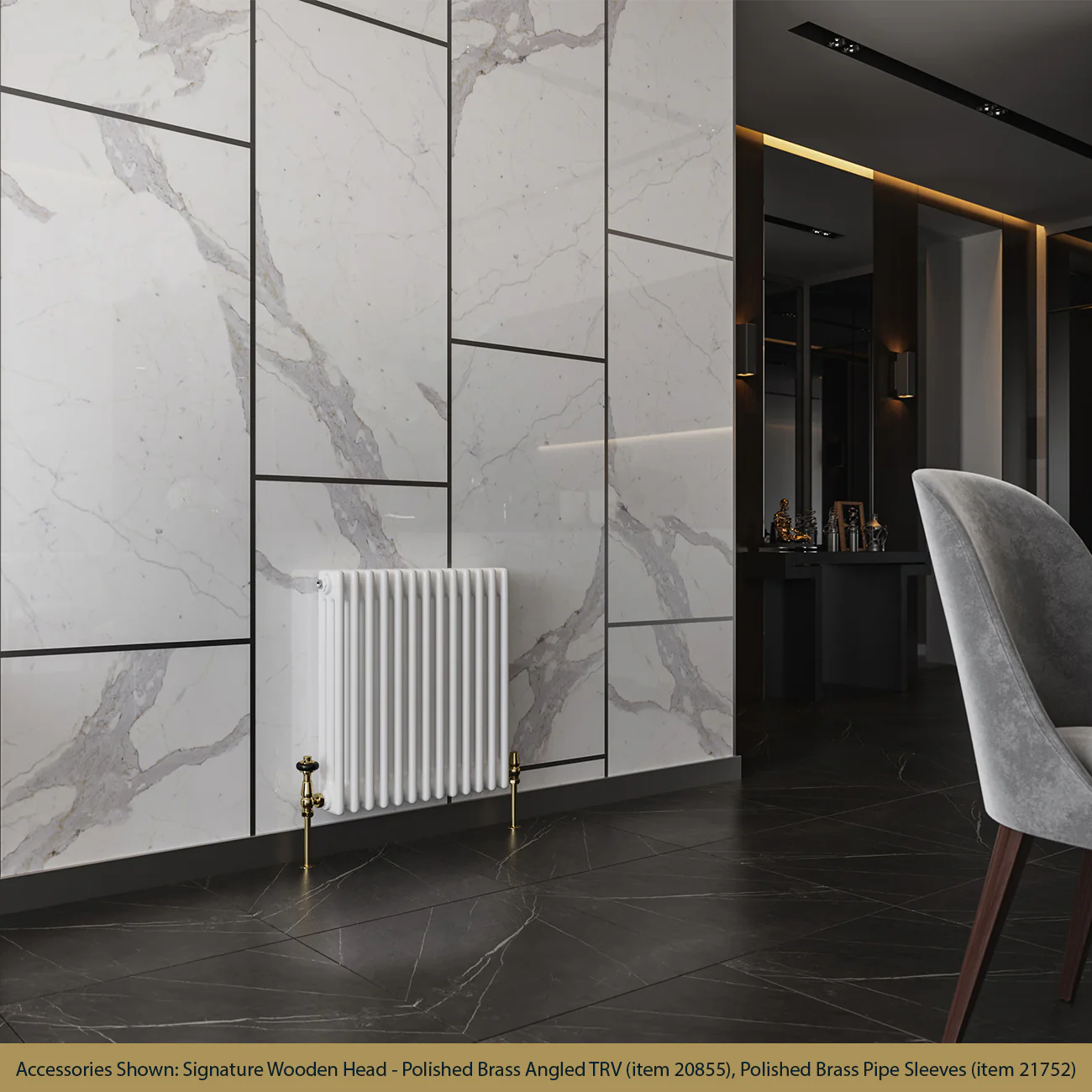 Alpha - White Column Radiator H600mm x W599mm 3 Column - Image 2