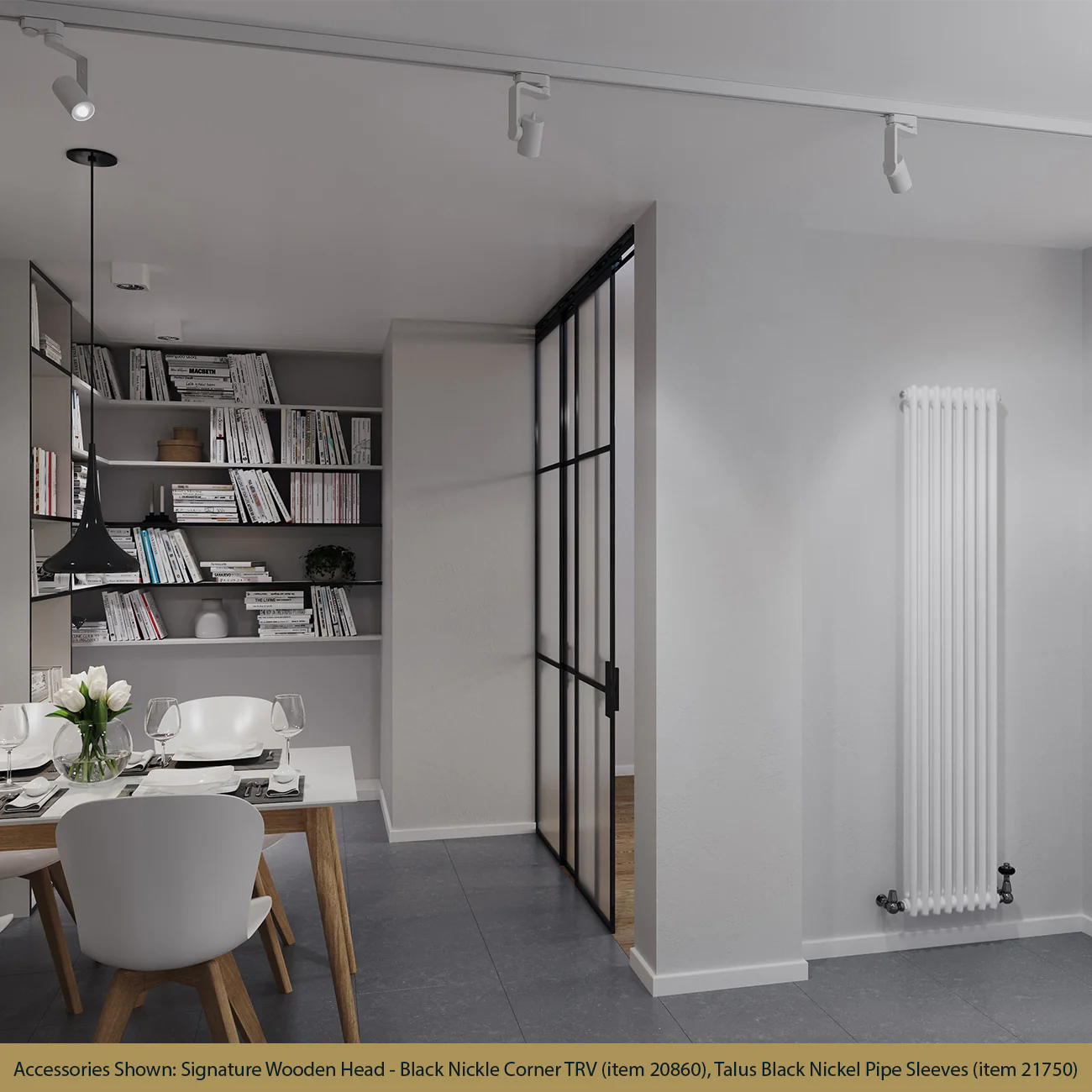 Alpha - White Vertical Column Radiator H1800mm x W372mm 2 Column - Image 2