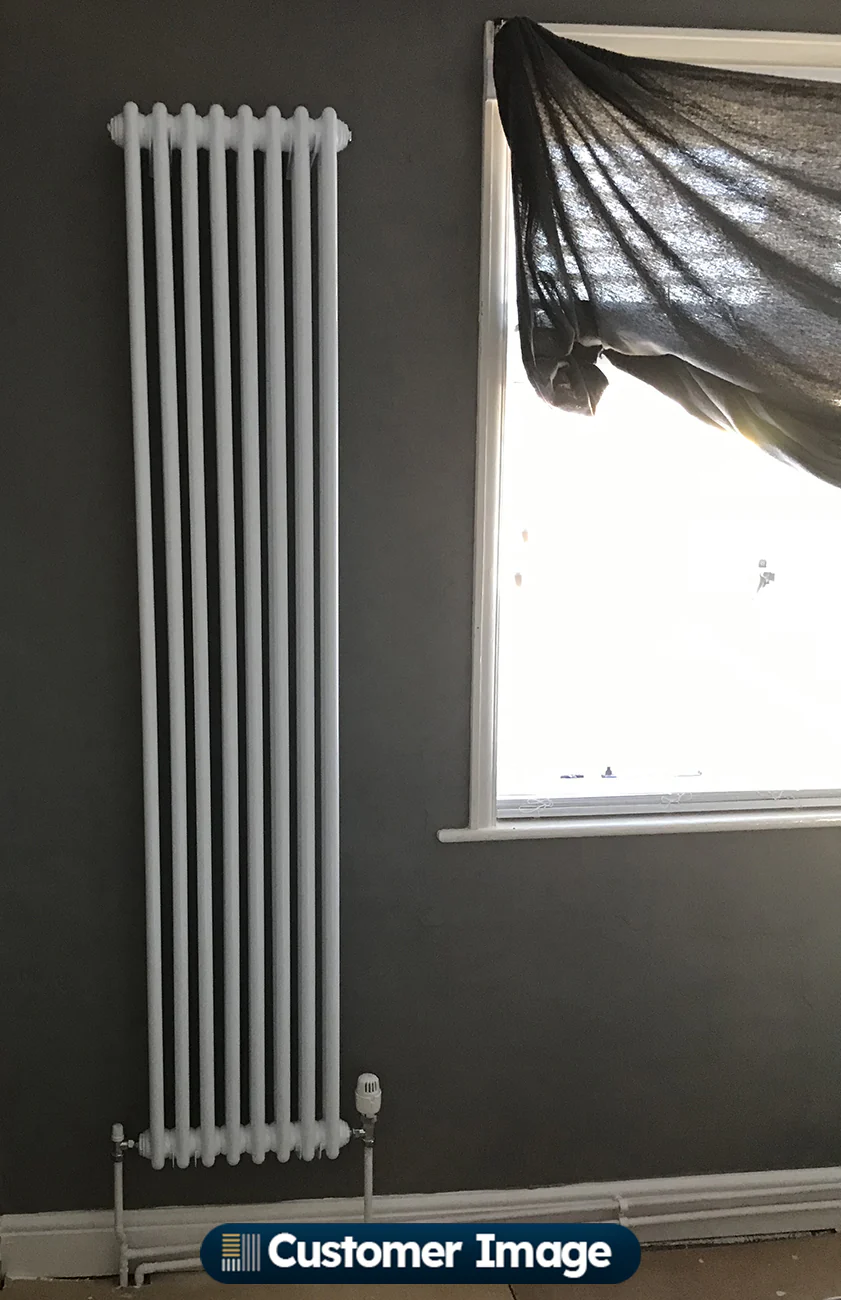 Alpha - White Vertical Column Radiator H1800mm x W372mm 2 Column - Image 4