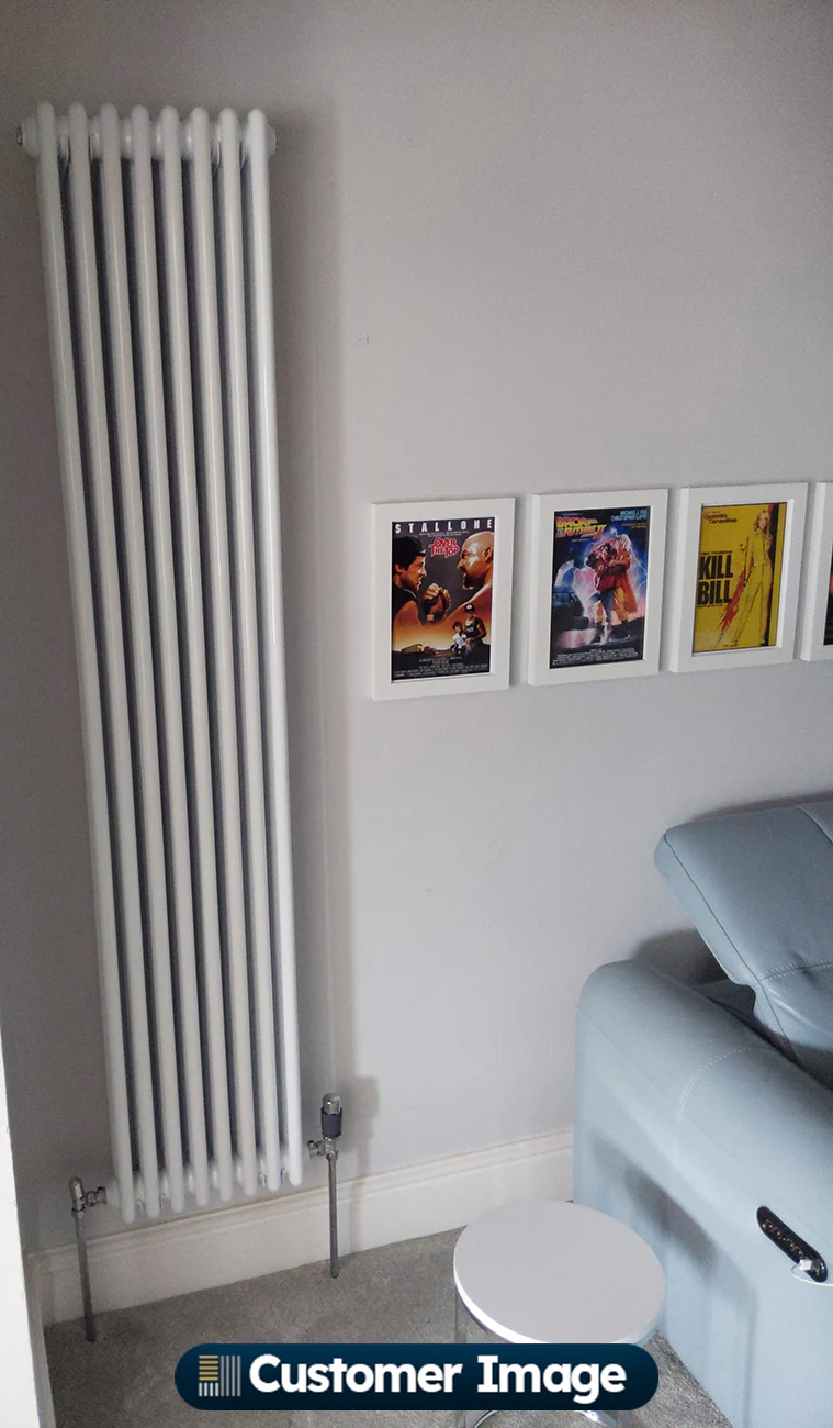 Alpha - White Vertical Column Radiator H1800mm x W376mm 3 Column - Image 4
