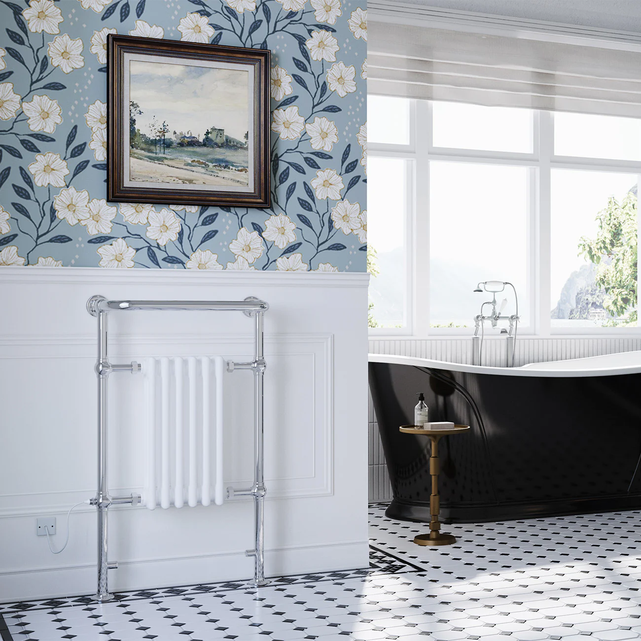 Arundel - White Traditional Electric Towel Rail H963mm x W583mm 400w Standard - Image 2
