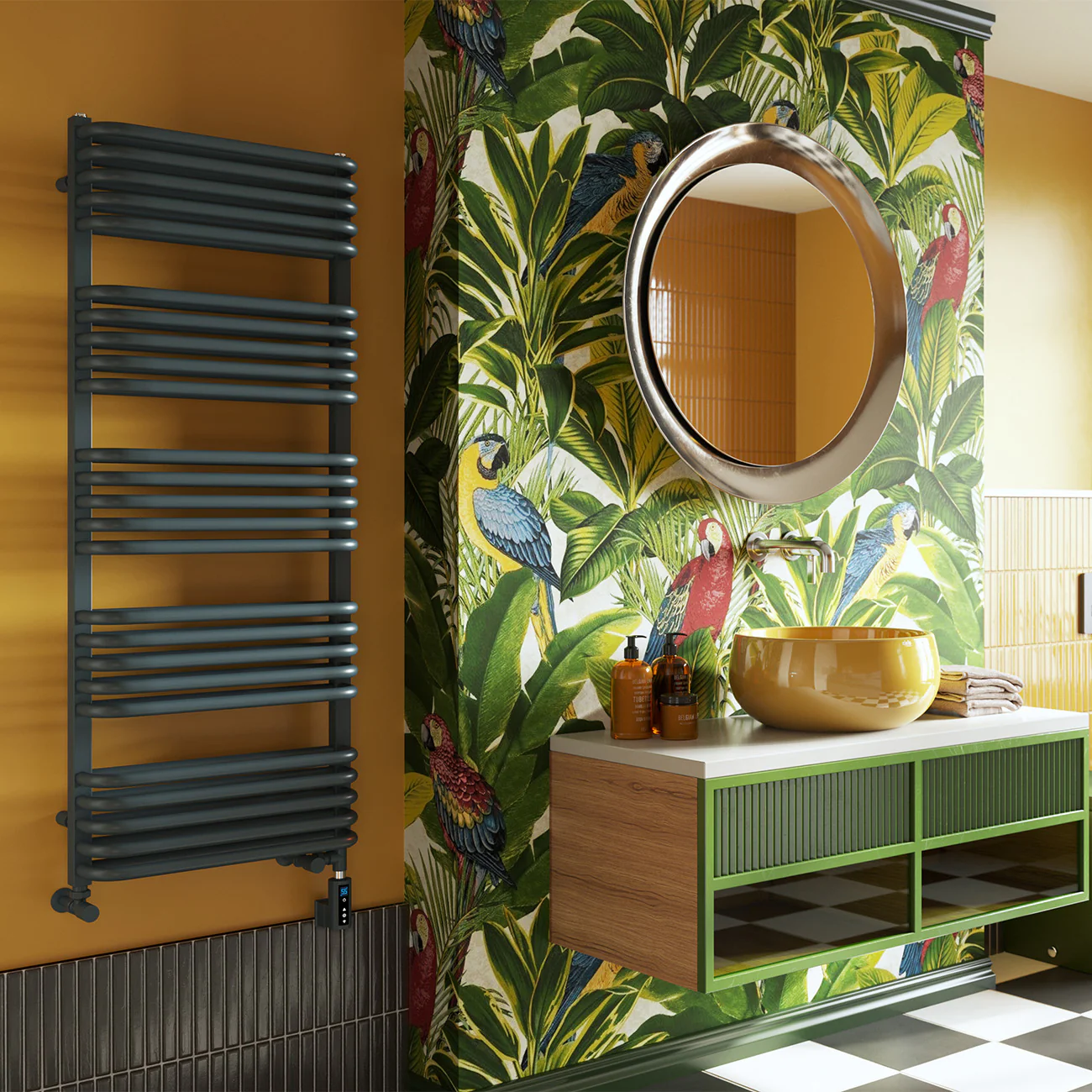 Crossmoor - Anthracite Dual Fuel Towel Rail H1269mm x W500mm Thermostatic WIFI - Image 3