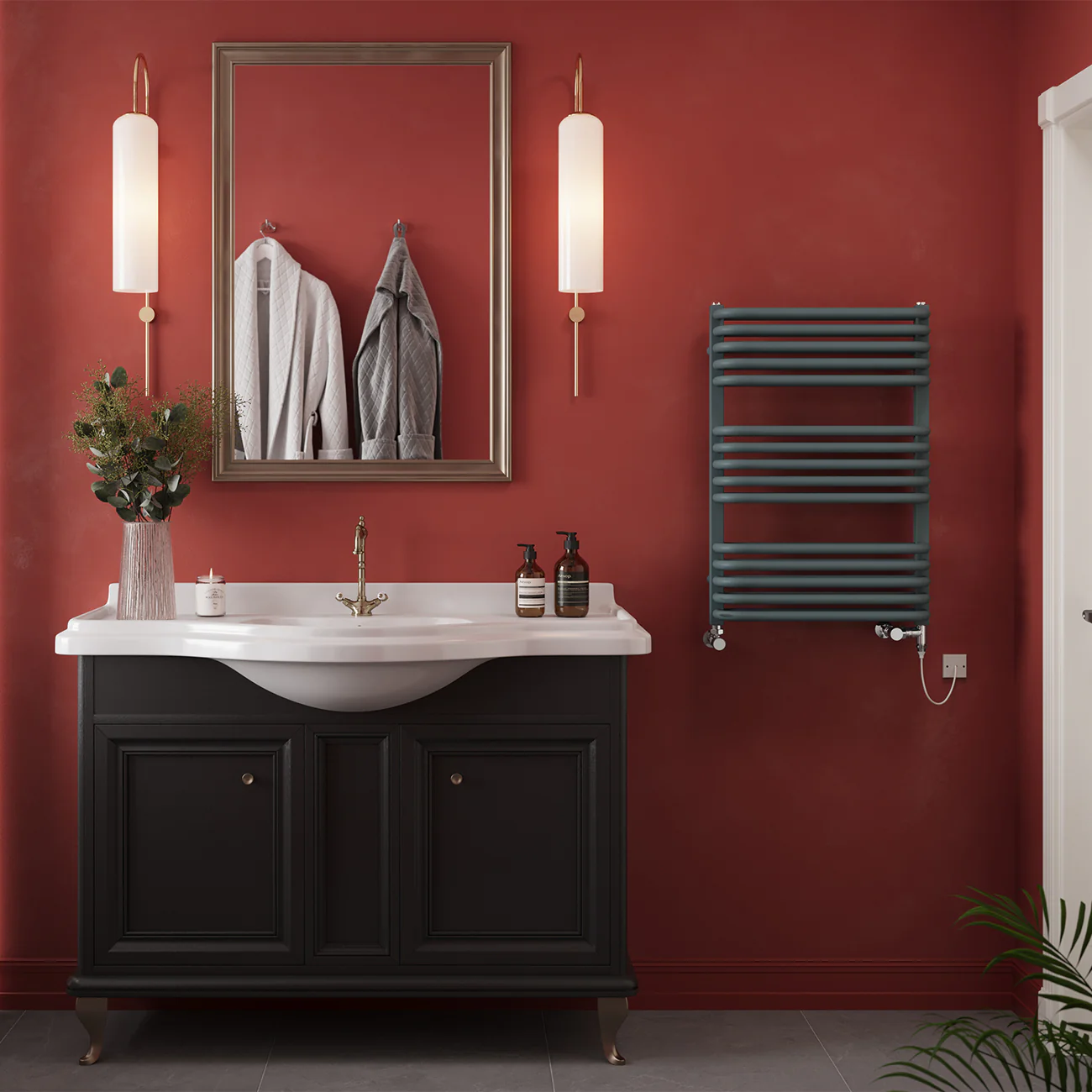 Crossmoor - Anthracite Dual Fuel Towel Rail H736mm x W500mm Standard - Image 3