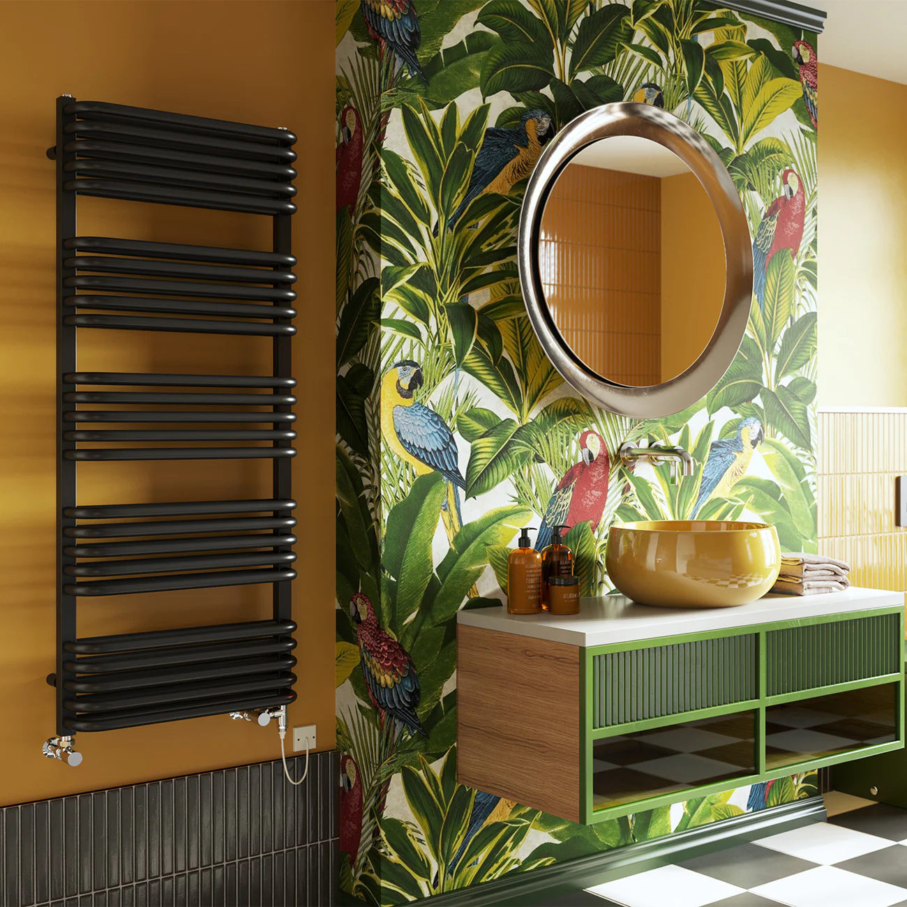 Crossmoor - Black Dual Fuel Towel Rail H1269mm x W500mm Standard - Image 3