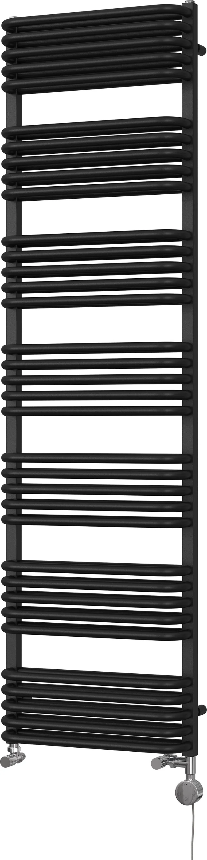 Crossmoor - Black Dual Fuel Towel Rail H1800mm x W500mm Thermostatic