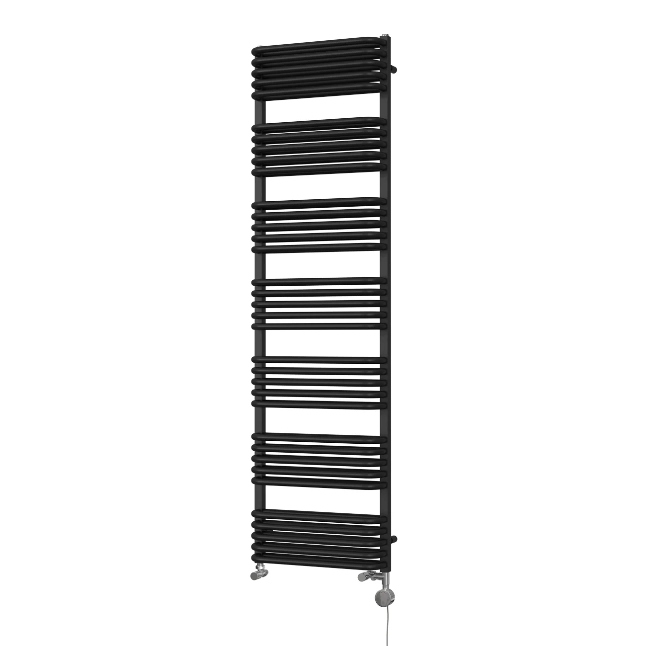 Crossmoor - Black Dual Fuel Towel Rail H1800mm x W500mm Thermostatic - Image 2