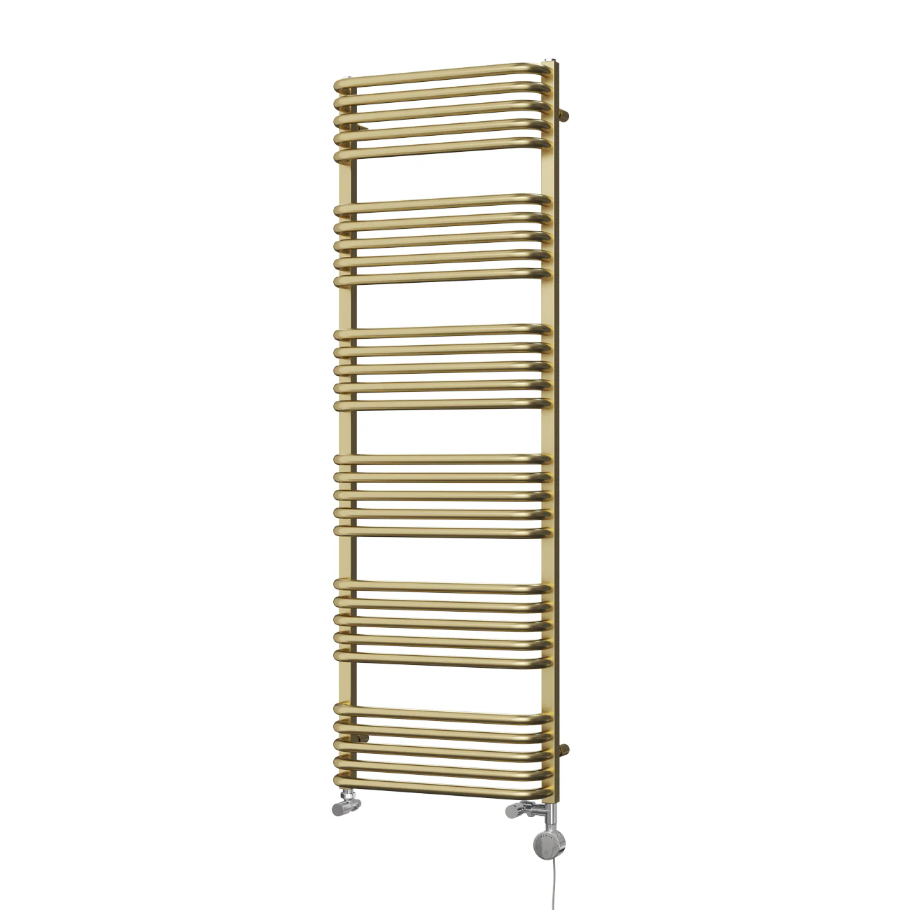 Crossmoor - Brushed Brass Dual Fuel Towel Rail H1533mm x W500mm Thermostatic - Image 2