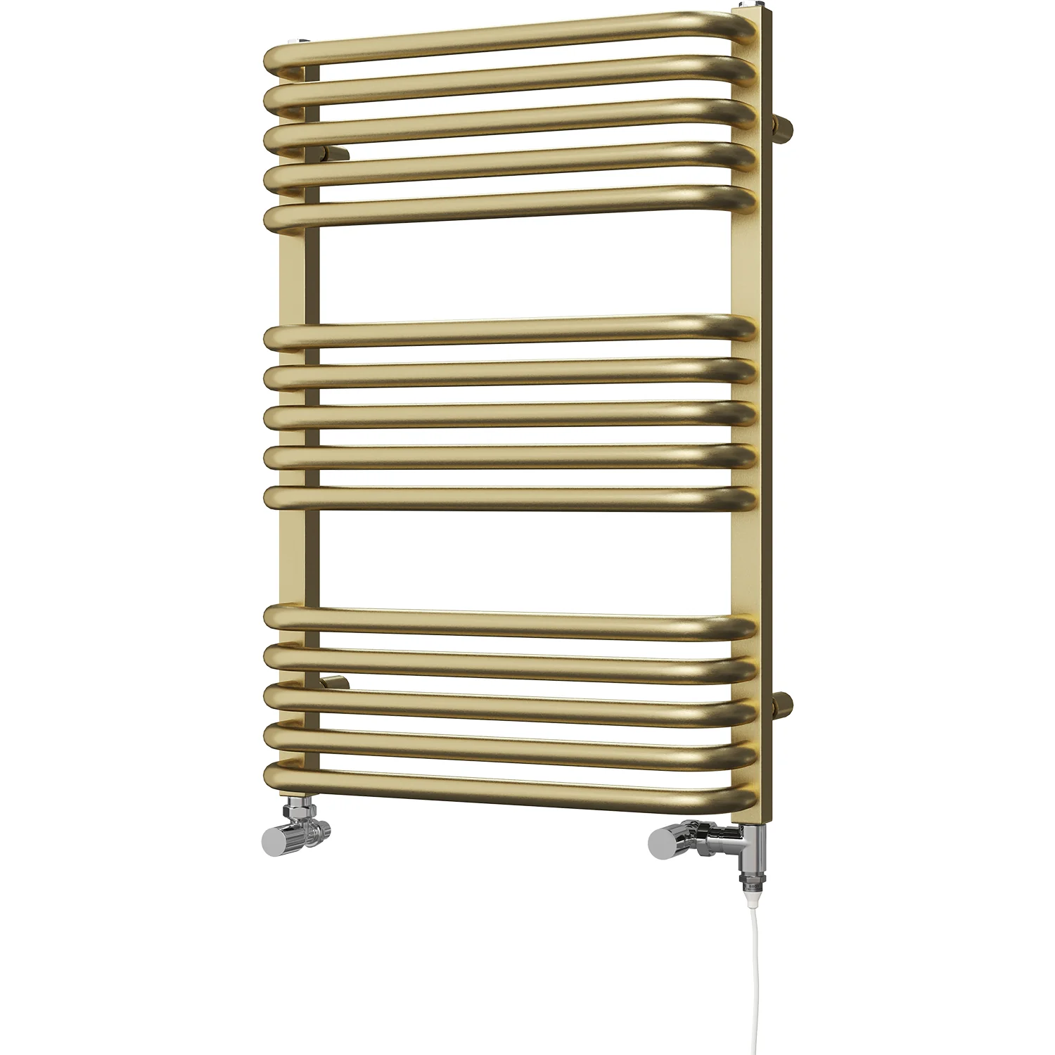 Crossmoor - Brushed Gold Dual Fuel Towel Rail H736mm x W500mm Standard