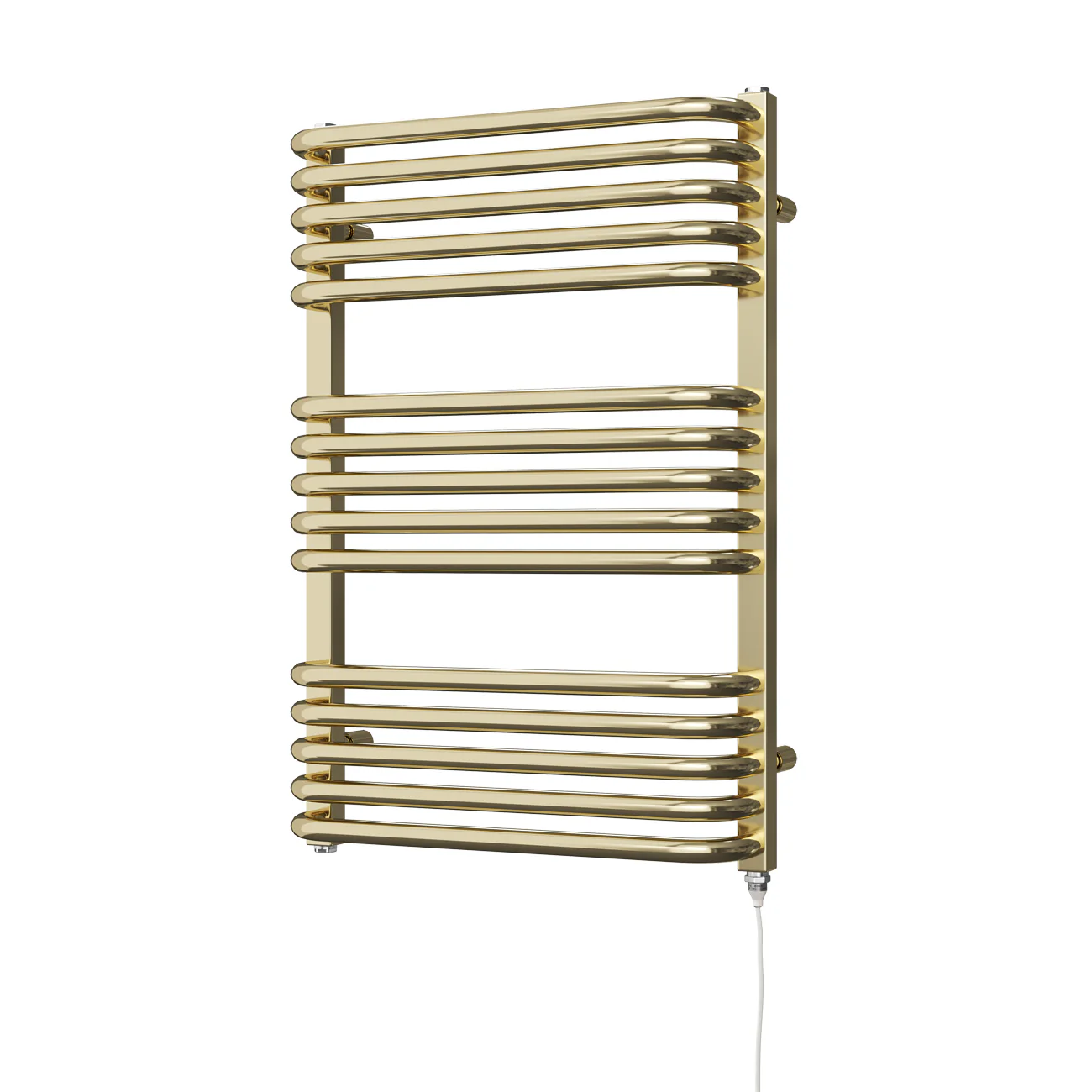 Crossmoor Polished Brass Electric Towel Rail 736mm x 500mm – 400w Standard Heated Bathroom Rail